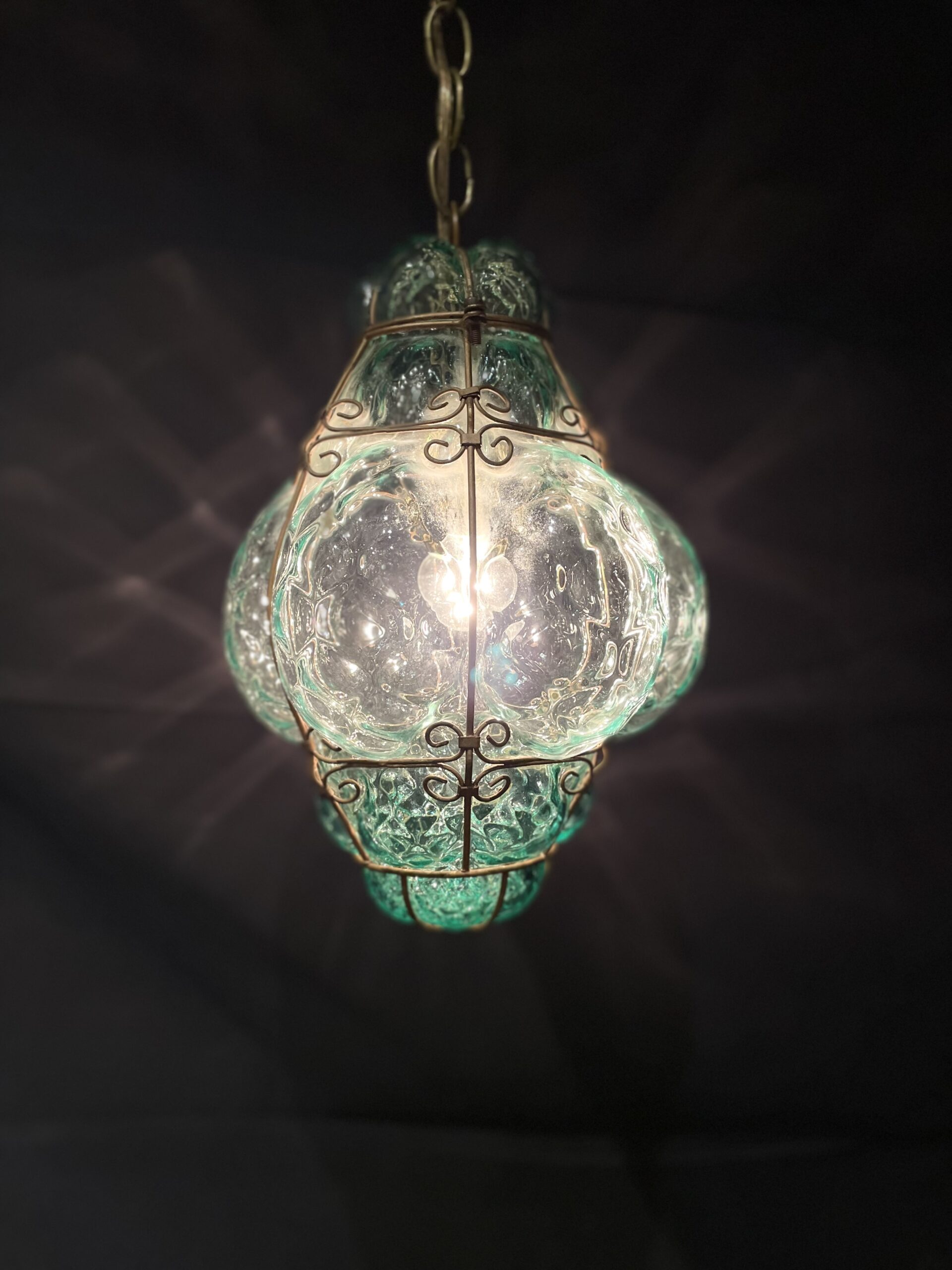 Murano blue glass seguso lamp 1灯 / ムラノ ブルー ガラス セグーソ ランプ 1灯
