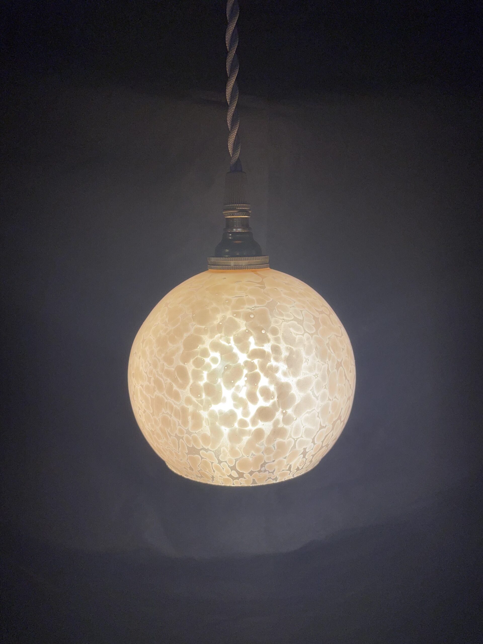 Pink marble glass pendant lamp 1灯 / ピンク マーブルガラス