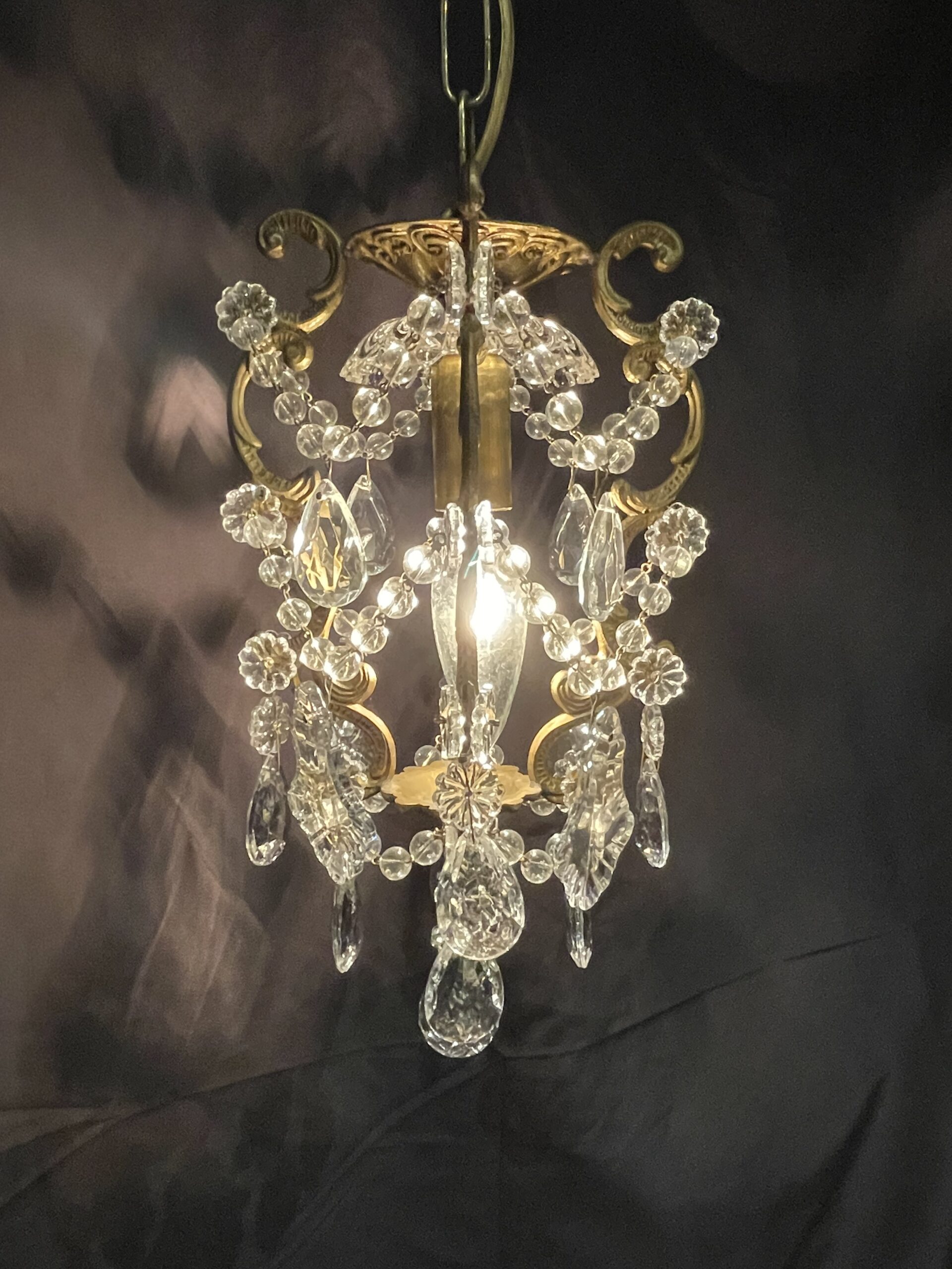 French brass chandelier 1灯 / フレンチ ブラス シャンデリア 1灯 - 画像 (2)