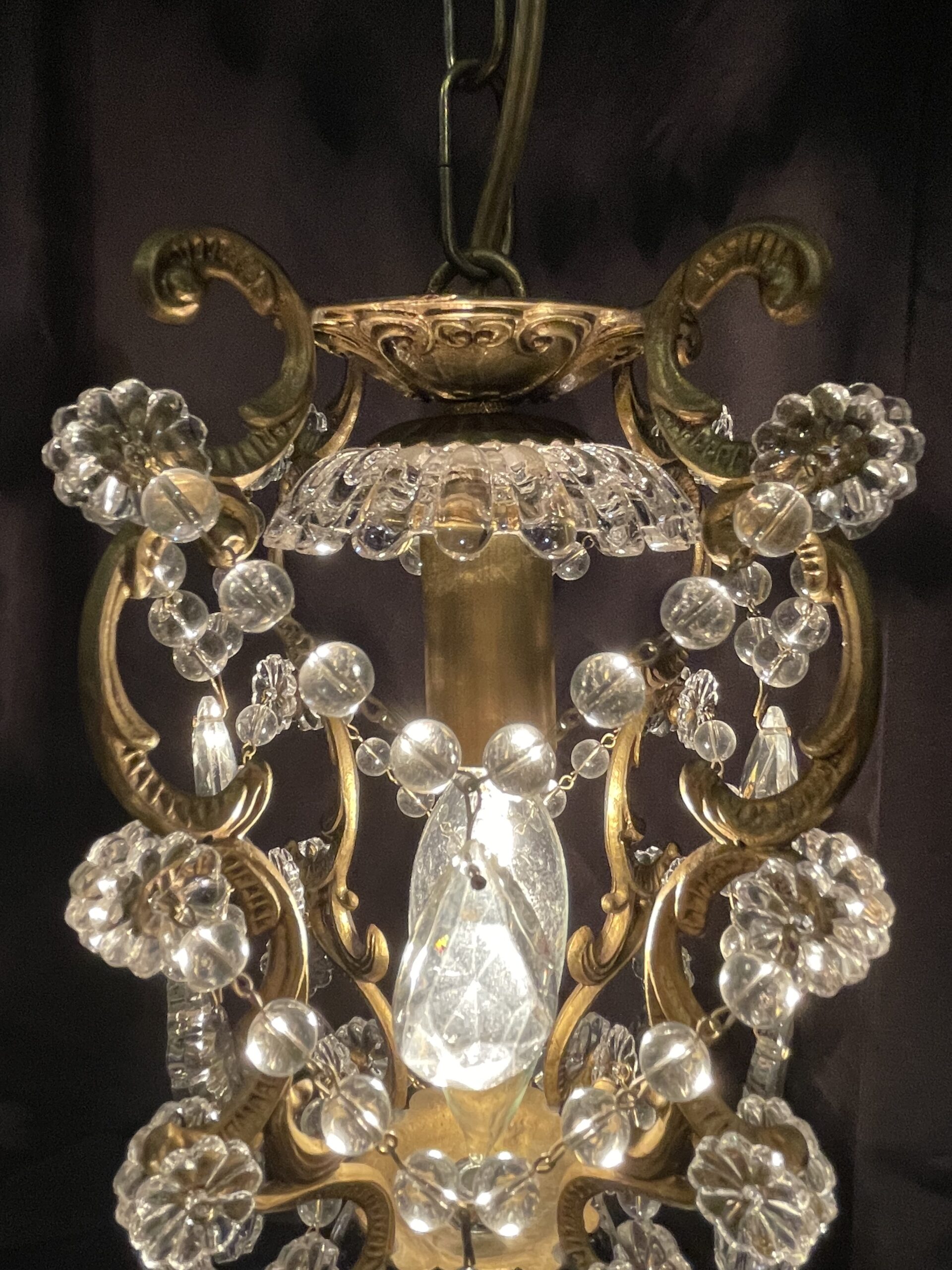 French brass chandelier 1灯 / フレンチ ブラス シャンデリア 1灯 - 画像 (5)