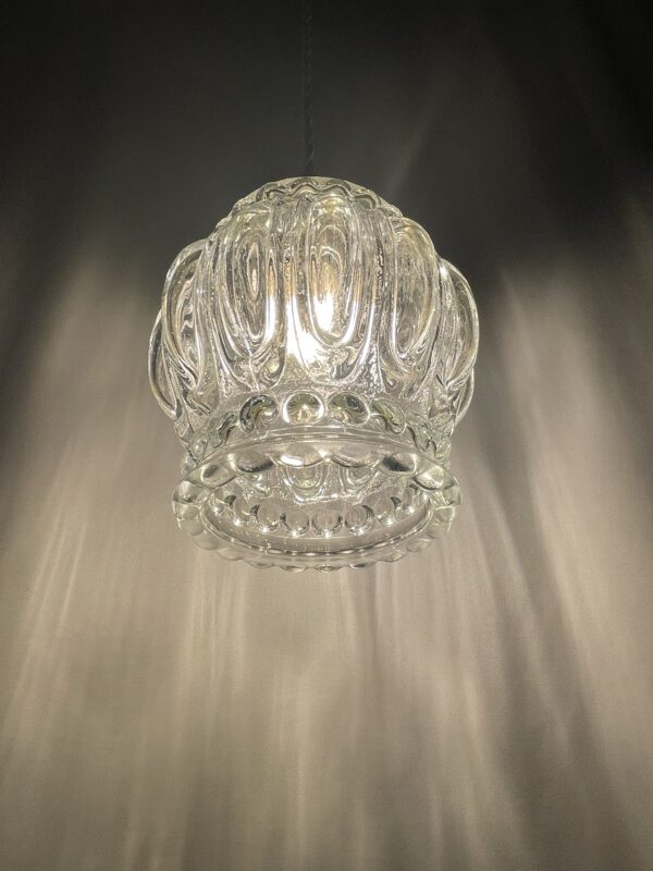 French clear glass shade lamp 1灯 / フレンチ クリアガラスシェードランプ 1灯 - 画像 (3)