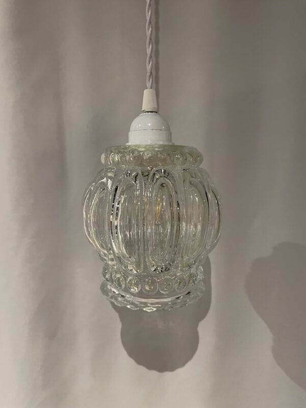 French clear glass shade lamp 1灯 / フレンチ クリアガラスシェードランプ 1灯 - 画像 (4)