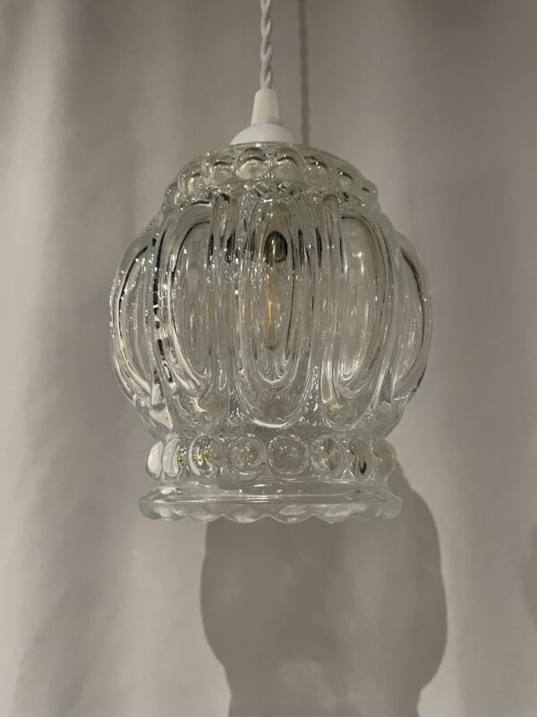 French clear glass shade lamp 1灯 / フレンチ クリアガラスシェードランプ 1灯 - 画像 (5)