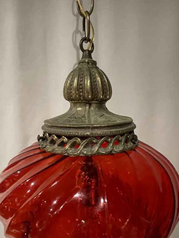 Red glass shade lamp 1灯 / レッドガラスシェードランプ 1灯 - 画像 (6)