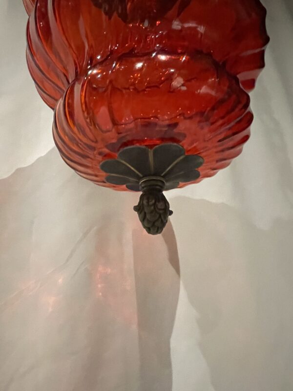 Red glass shade lamp 1灯 / レッドガラスシェードランプ 1灯 - 画像 (7)