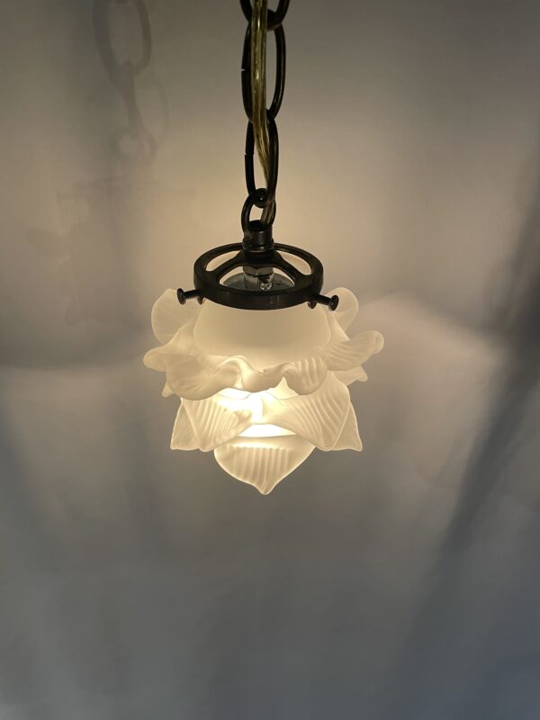 French glass shade lamp 1灯 / フレンチガラスシェードランプ 1灯 - 画像 (3)