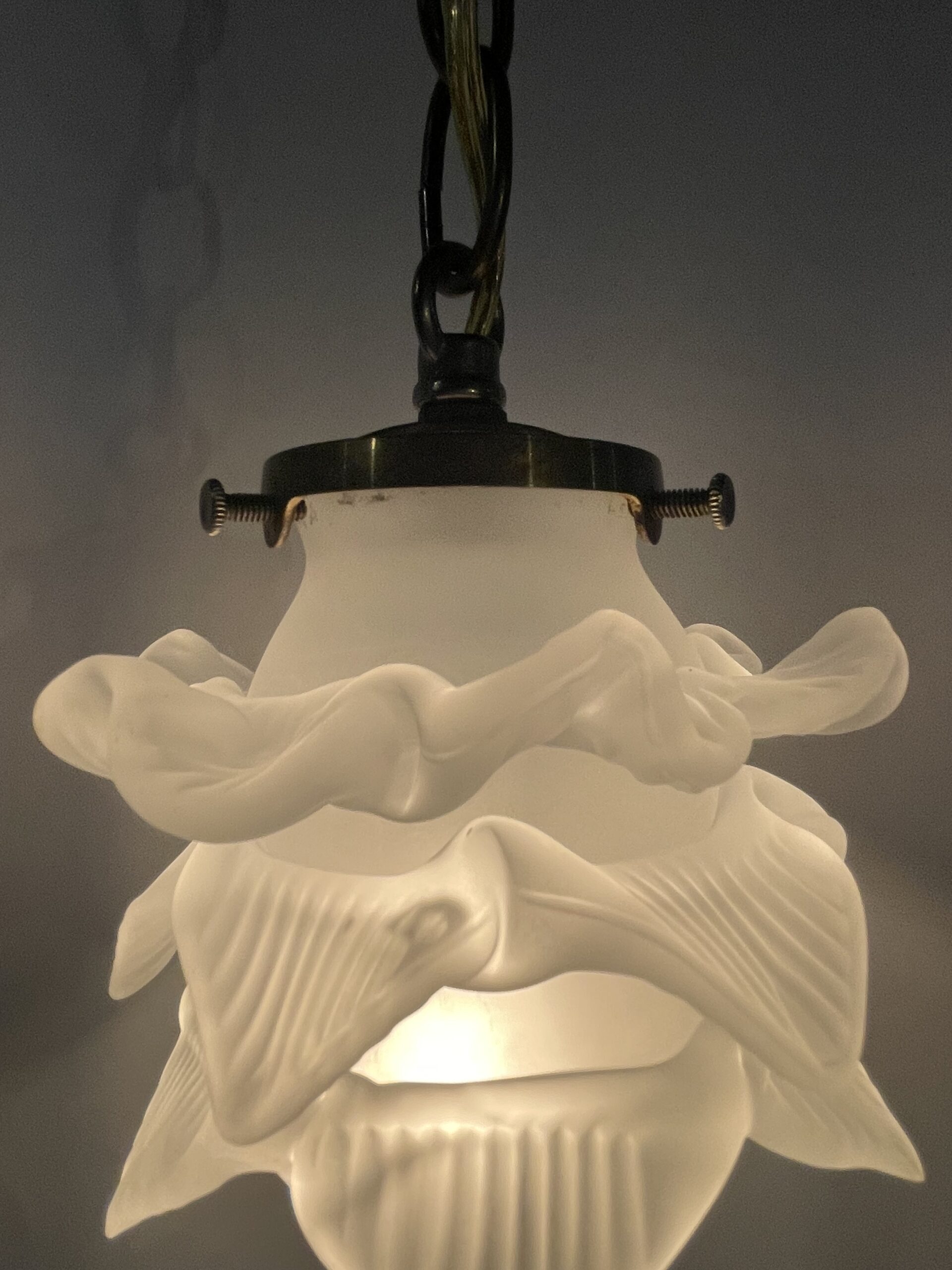 French glass shade lamp 1灯 / フレンチガラスシェードランプ 1灯 - 画像 (4)