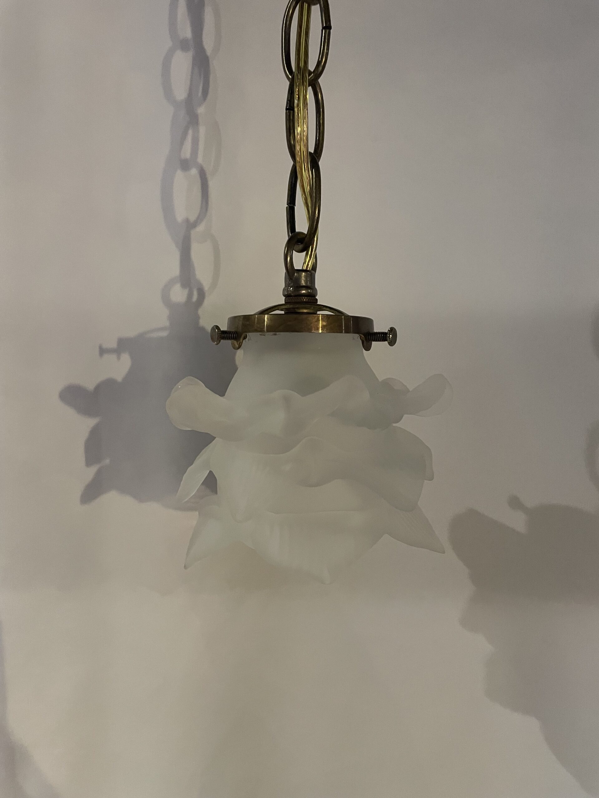 French glass shade lamp 1灯 / フレンチガラスシェードランプ 1灯 - 画像 (5)