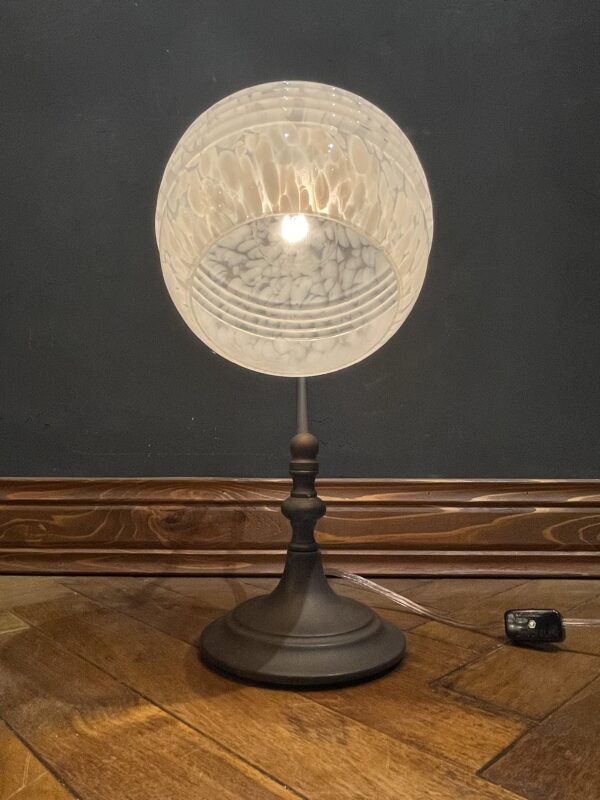 French white marble glass table lamp 1灯 / フレンチ ホワイト マーブル ガラス テーブルランプ 1灯 - 画像 (6)