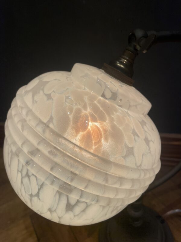 French white marble glass table lamp 1灯 / フレンチ ホワイト マーブル ガラス テーブルランプ 1灯 - 画像 (7)