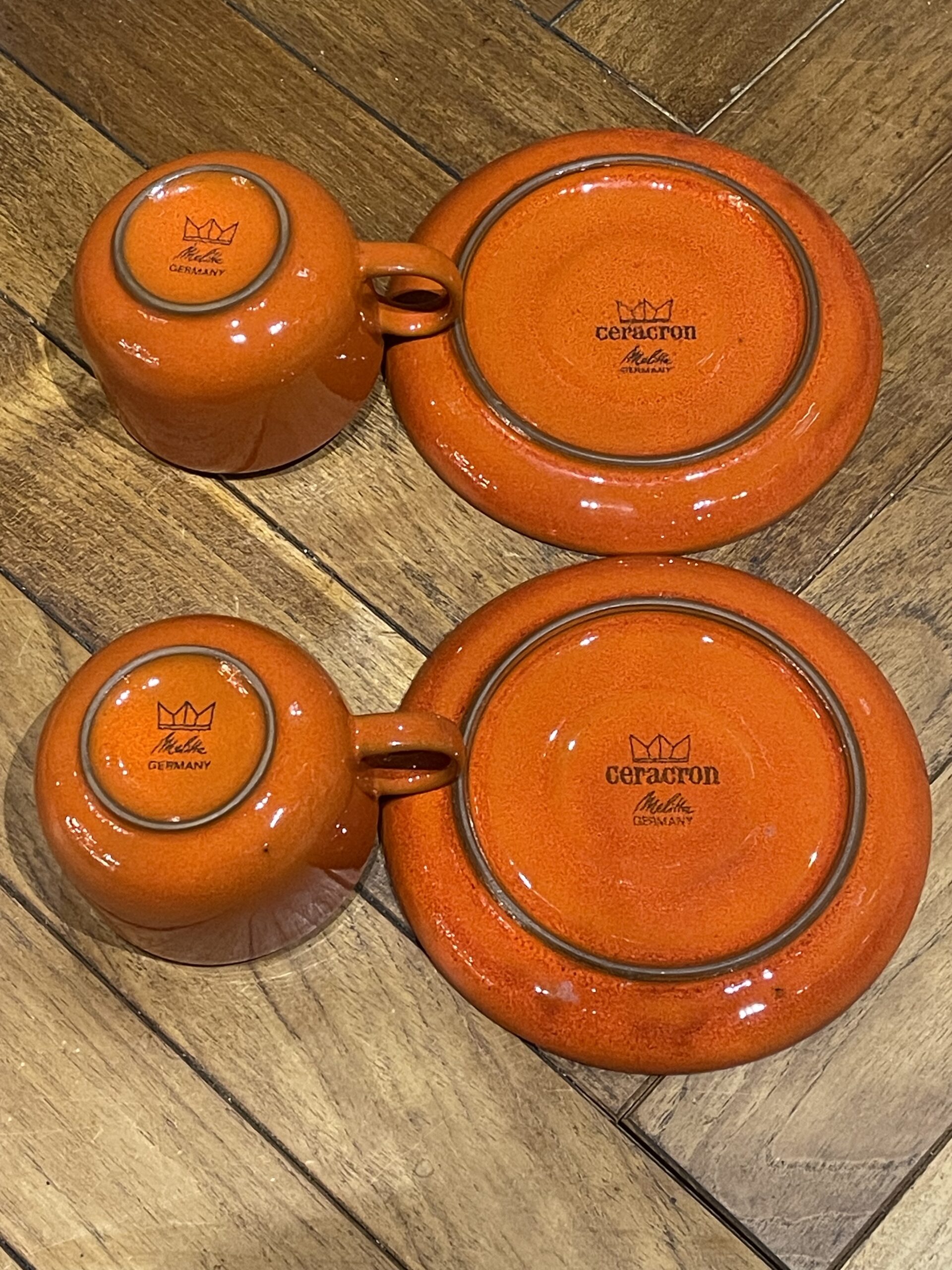 "Melitta" Ceracron cup & saucer 2P set / "メリタ"セラクロン カップ & ソーサー 2Pセット - 画像 (4)