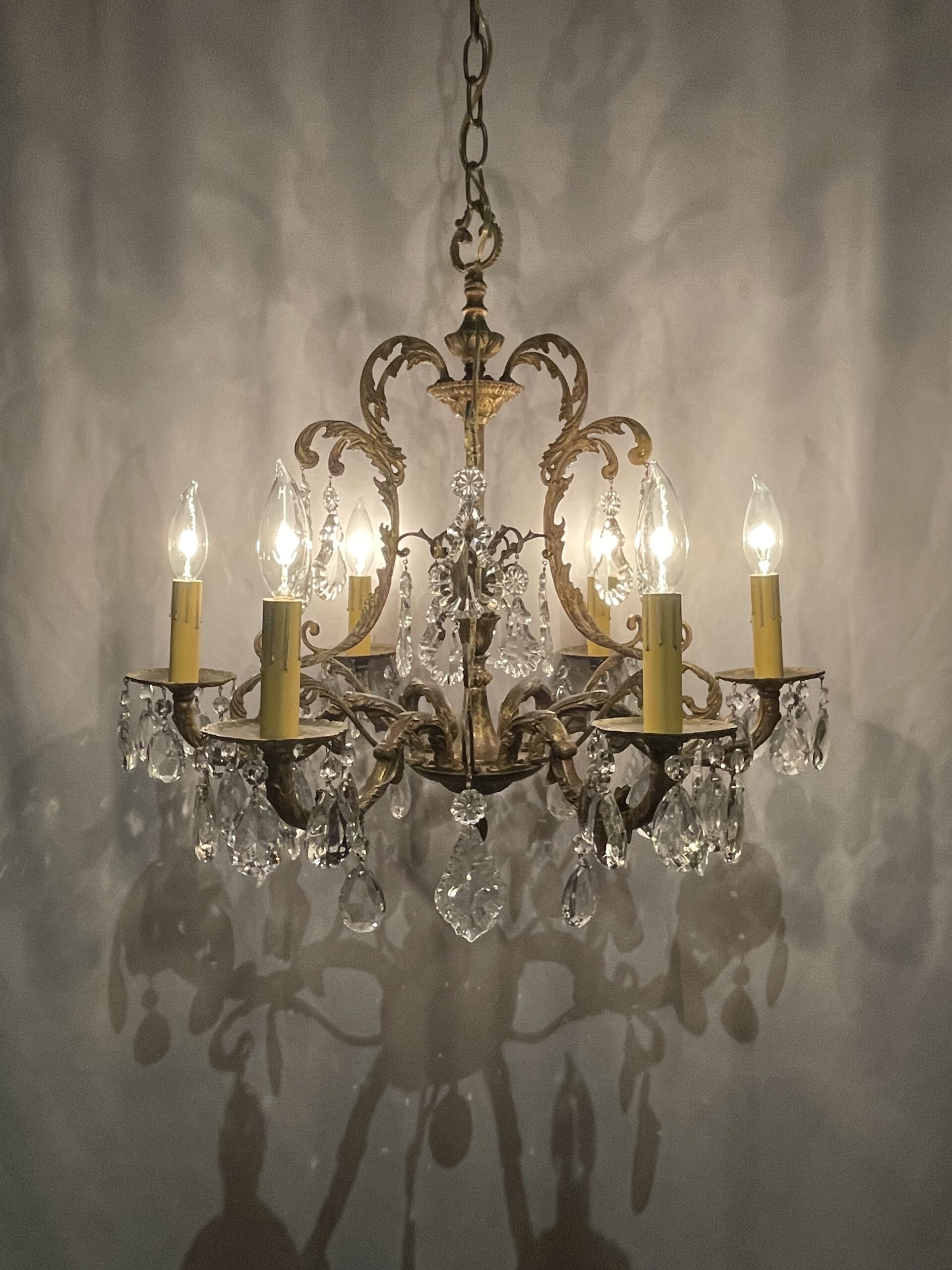 Italian brass chandelier 6灯 / イタリアン ブラス シャンデリア 6灯