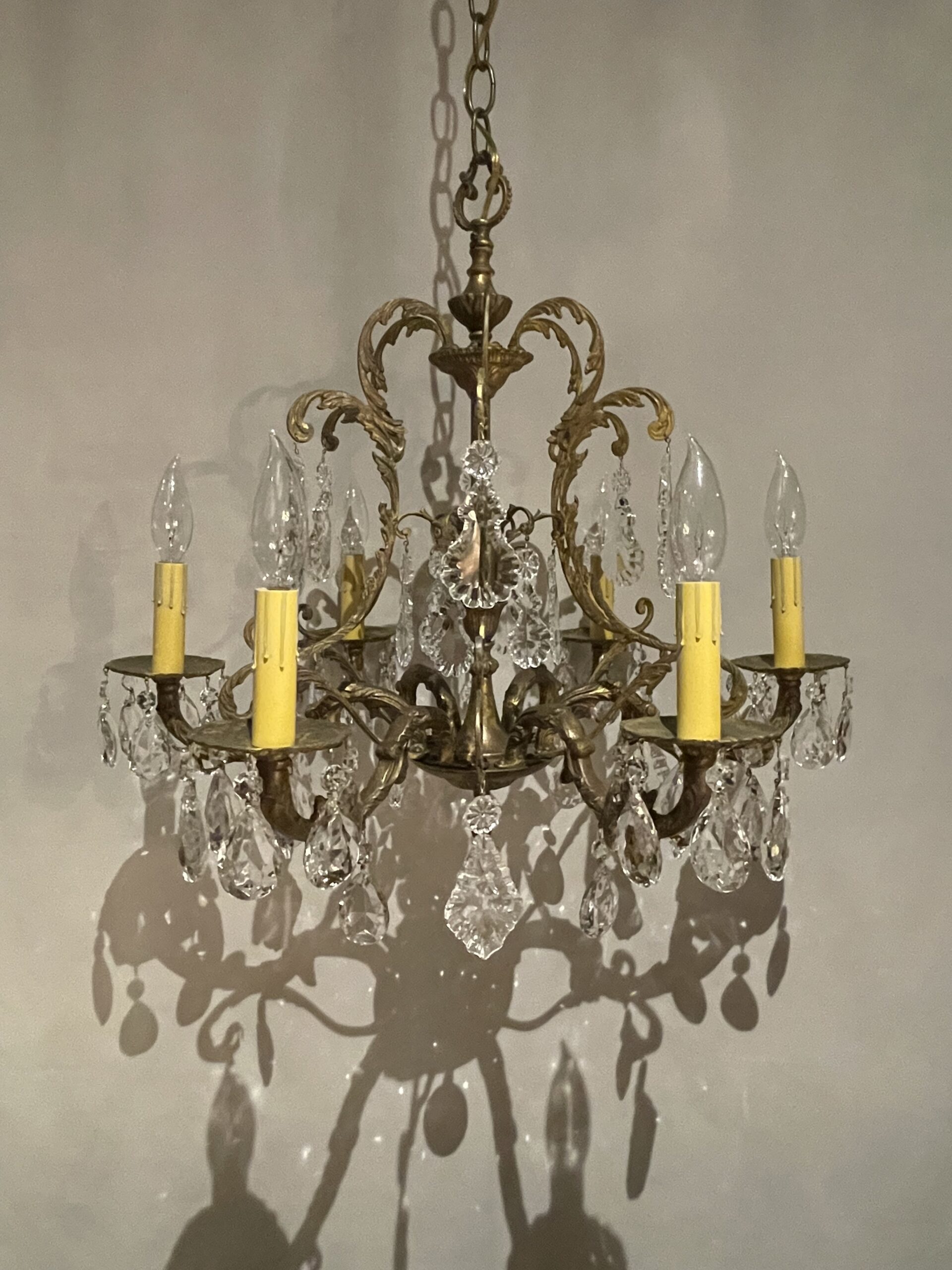 Italian brass chandelier 6灯 / イタリアン ブラス シャンデリア 6灯 - 画像 (2)
