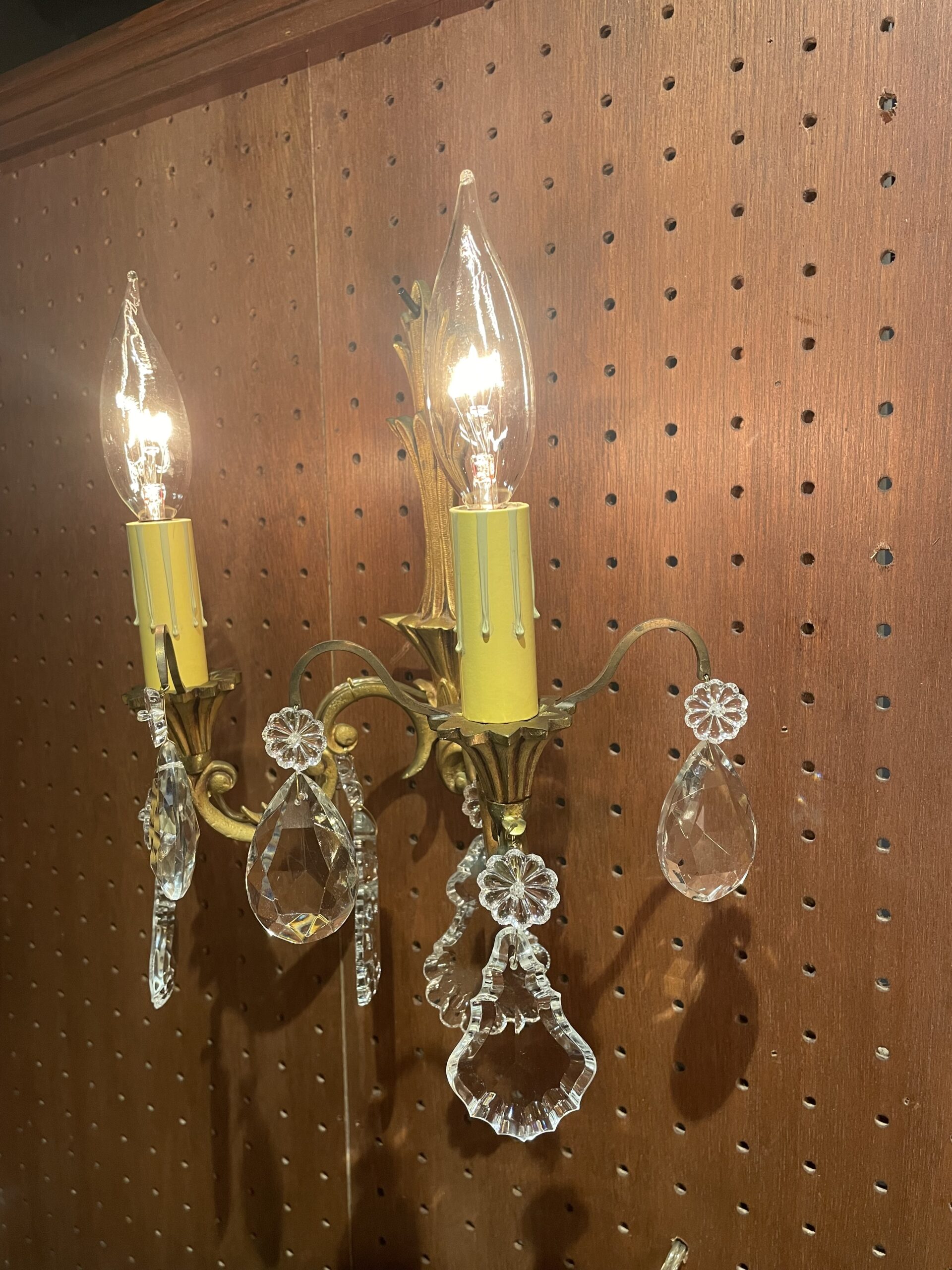 French brass wall lamp 2灯 / フレンチ ブラス ウォールランプ 2灯 - 画像 (2)