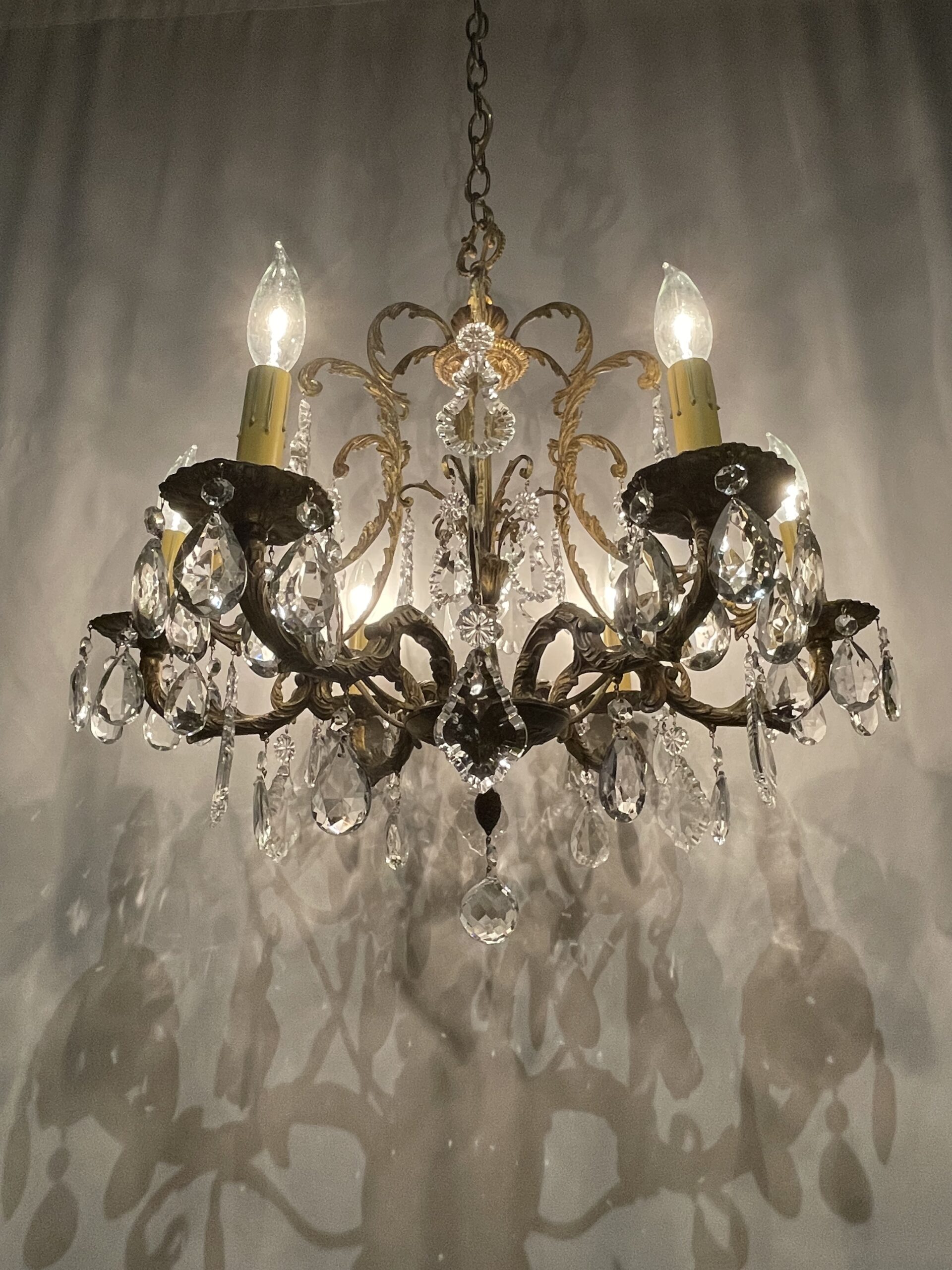 Italian brass chandelier 6灯 / イタリアン ブラス シャンデリア 6灯 - 画像 (3)