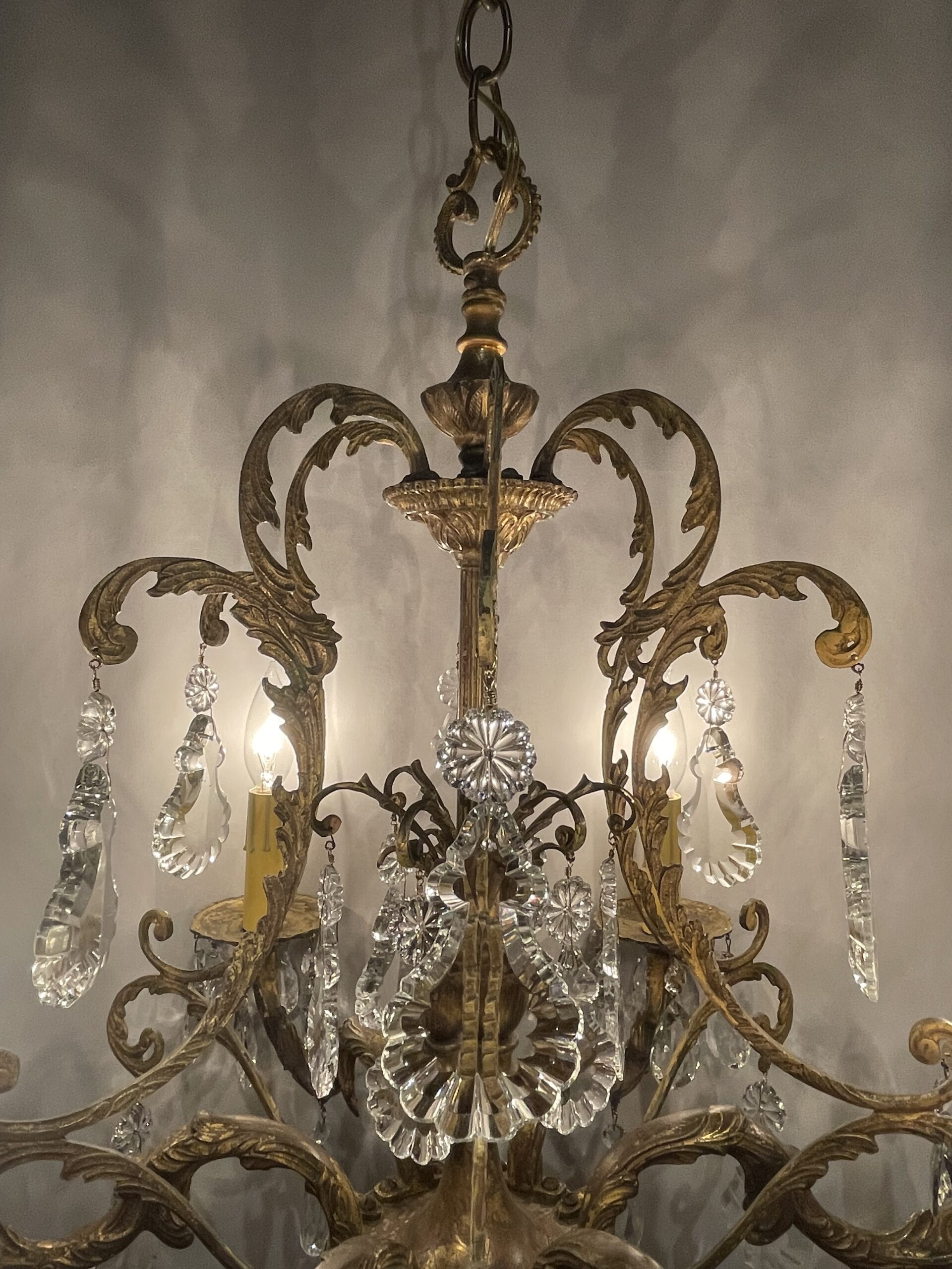 Italian brass chandelier 6灯 / イタリアン ブラス シャンデリア 6灯 - 画像 (5)