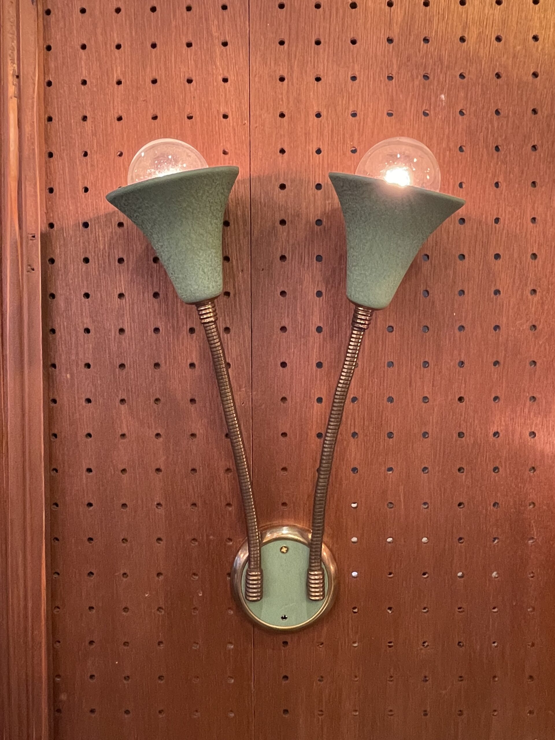 Green cone shade lamp 2灯 / グリーン コーンシェード ランプ 2灯