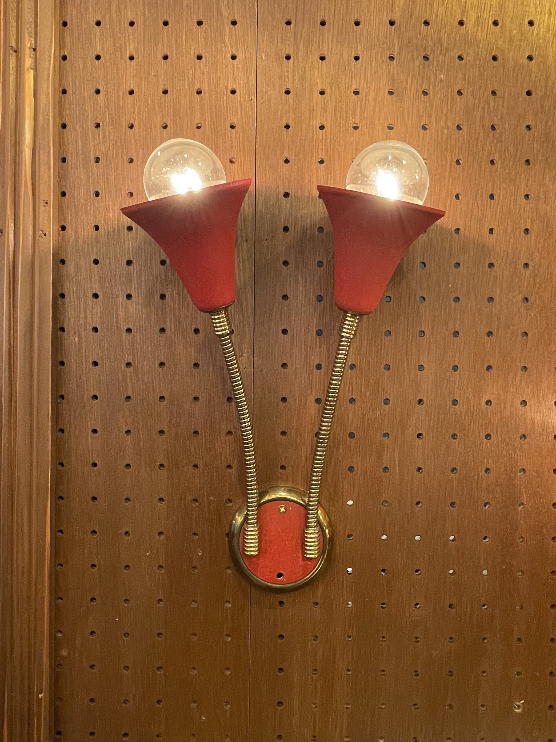 Red cone shade lamp 2灯 / レッド コーンシェード ランプ 2灯