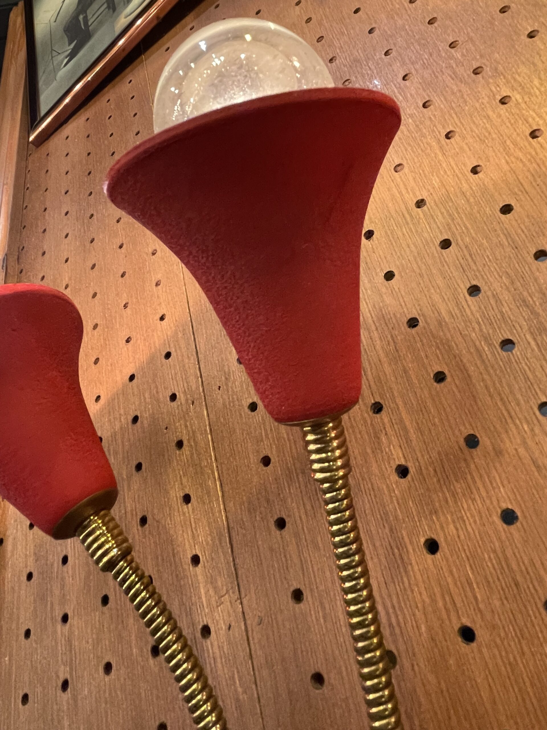 Red cone shade lamp 2灯 / レッド コーンシェード ランプ 2灯 - 画像 (10)