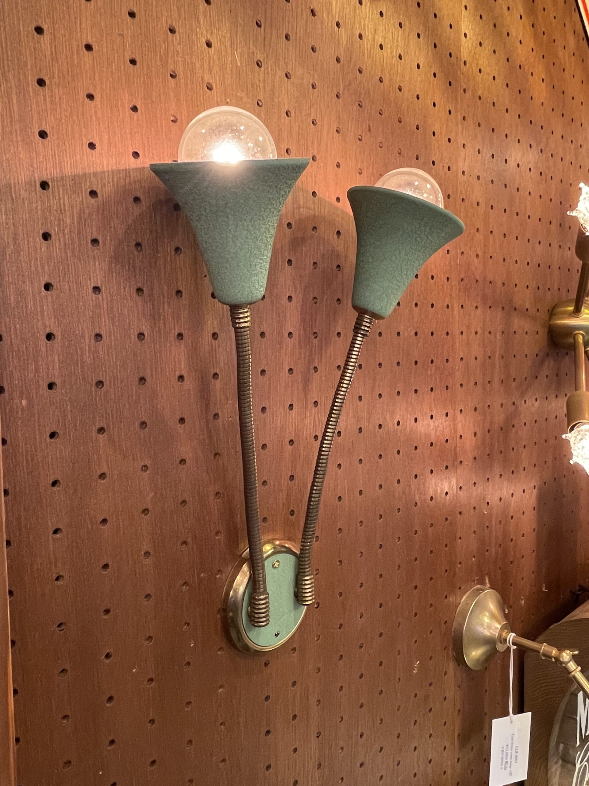 Green cone shade lamp 2灯 / グリーン コーンシェード ランプ 2灯 - 画像 (2)