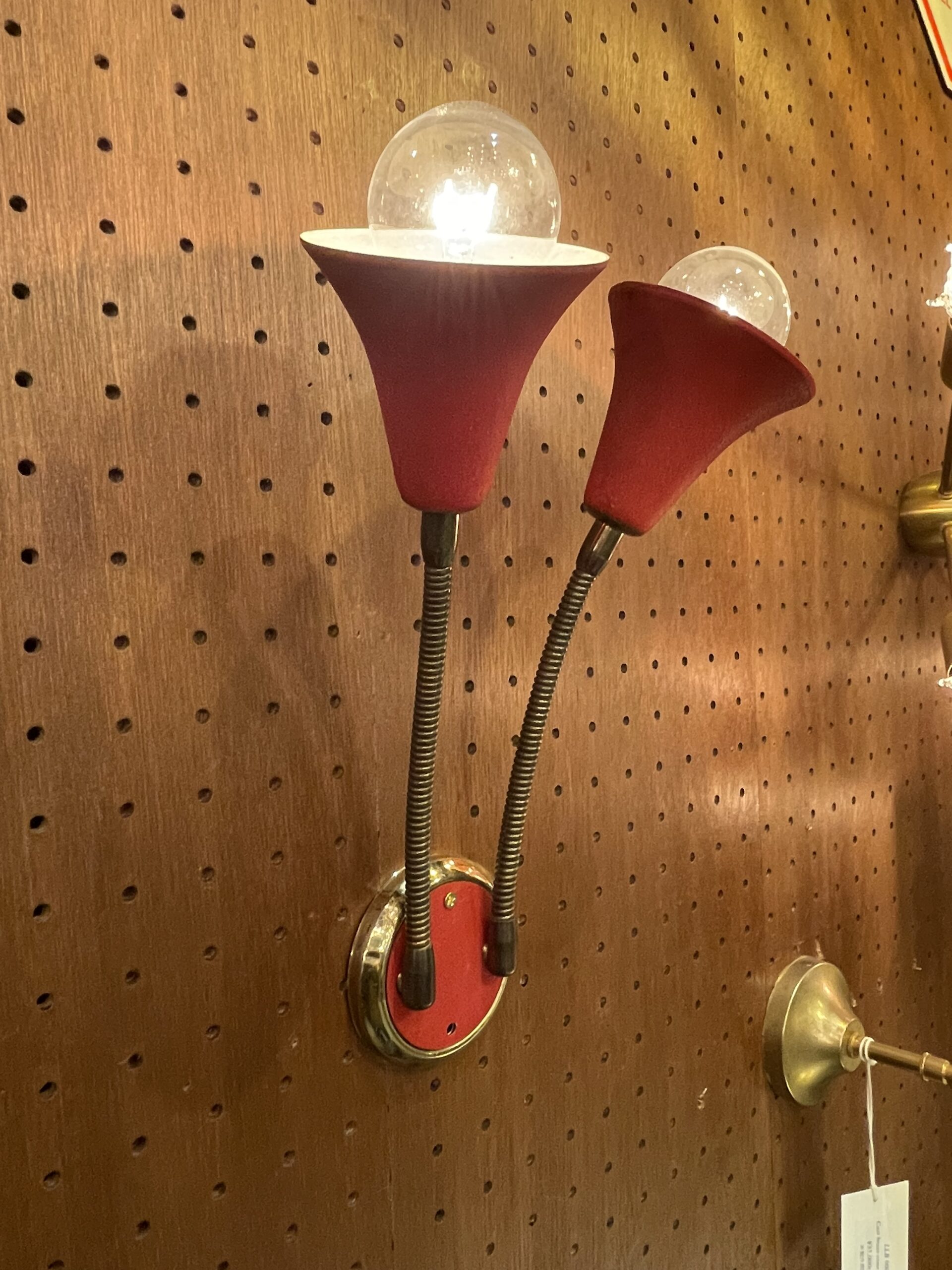 Red cone shade lamp 2灯 / レッド コーンシェード ランプ 2灯 - 画像 (2)