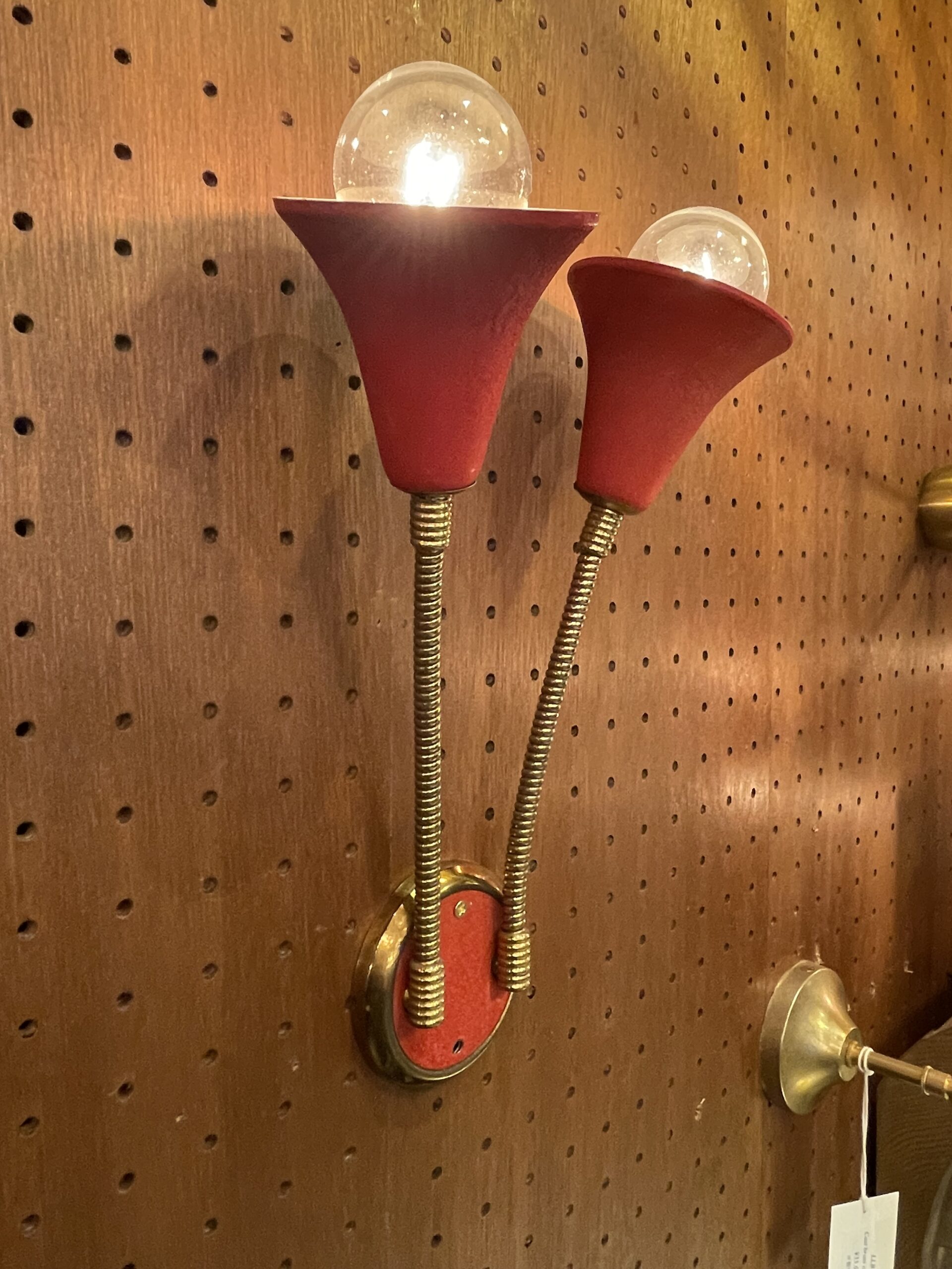 Red cone shade lamp 2灯 / レッド コーンシェード ランプ 2灯 - 画像 (3)