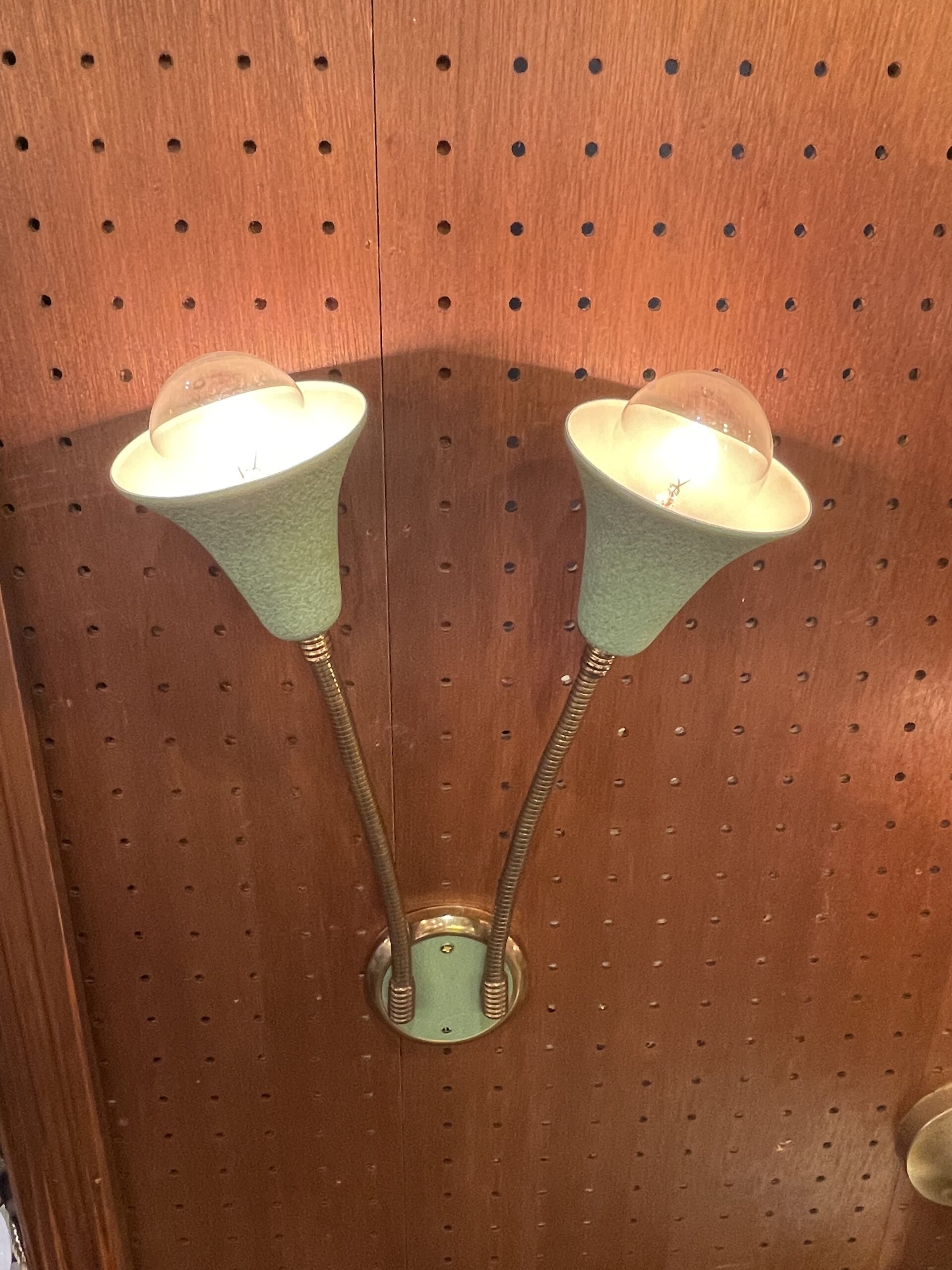 Green cone shade lamp 2灯 / グリーン コーンシェード ランプ 2灯 - 画像 (4)