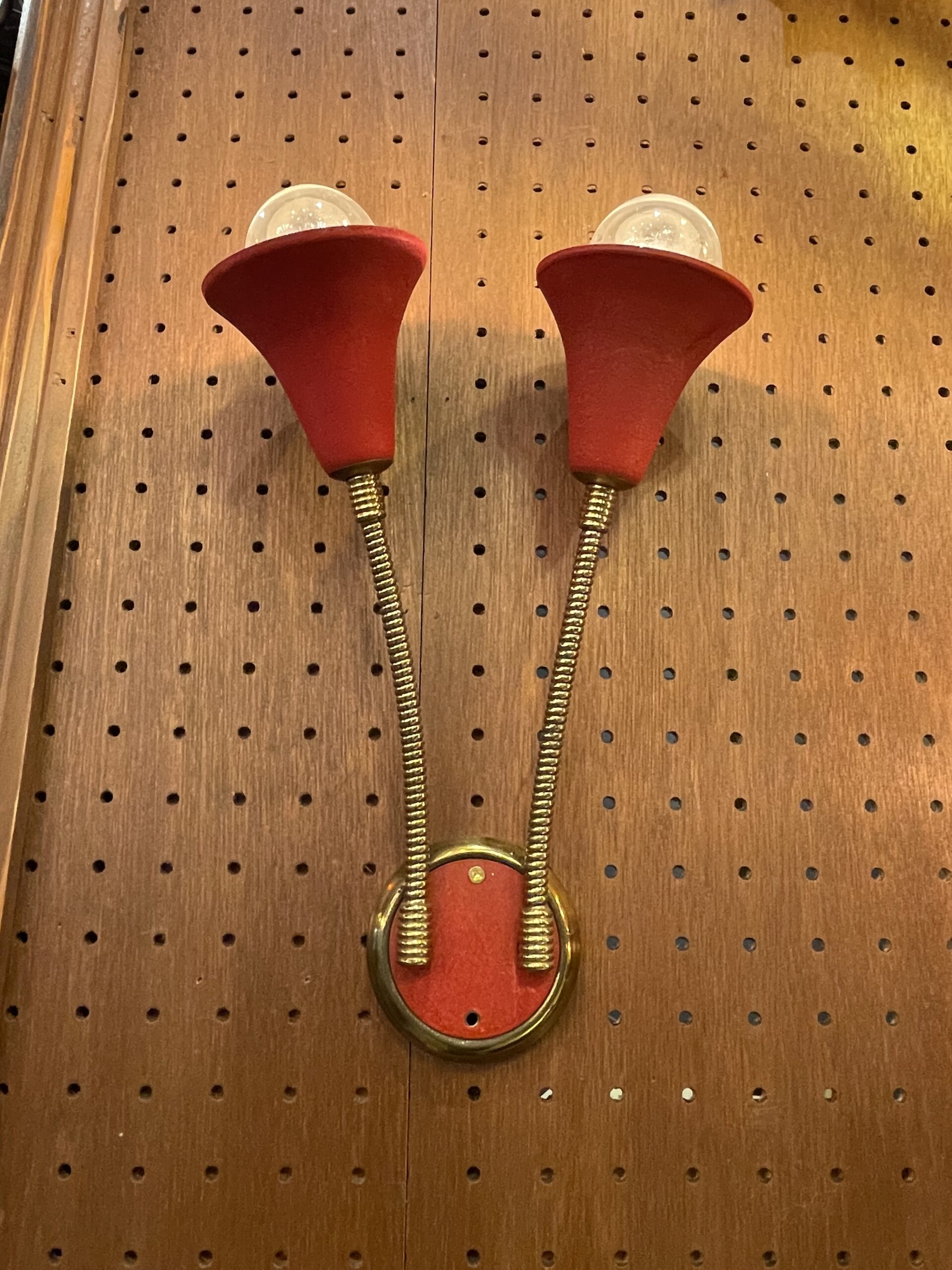 Red cone shade lamp 2灯 / レッド コーンシェード ランプ 2灯 - 画像 (4)