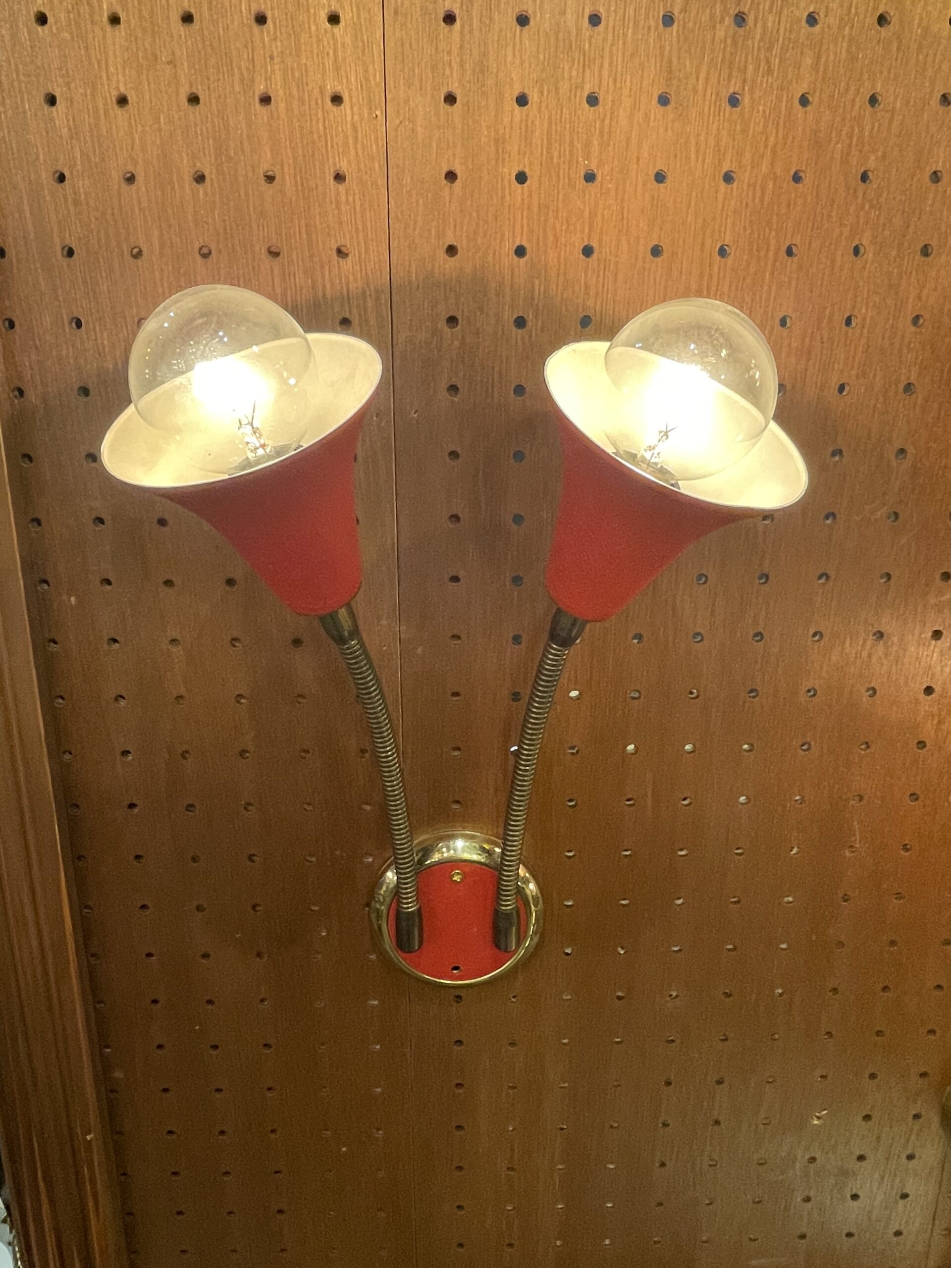 Red cone shade lamp 2灯 / レッド コーンシェード ランプ 2灯 - 画像 (4)