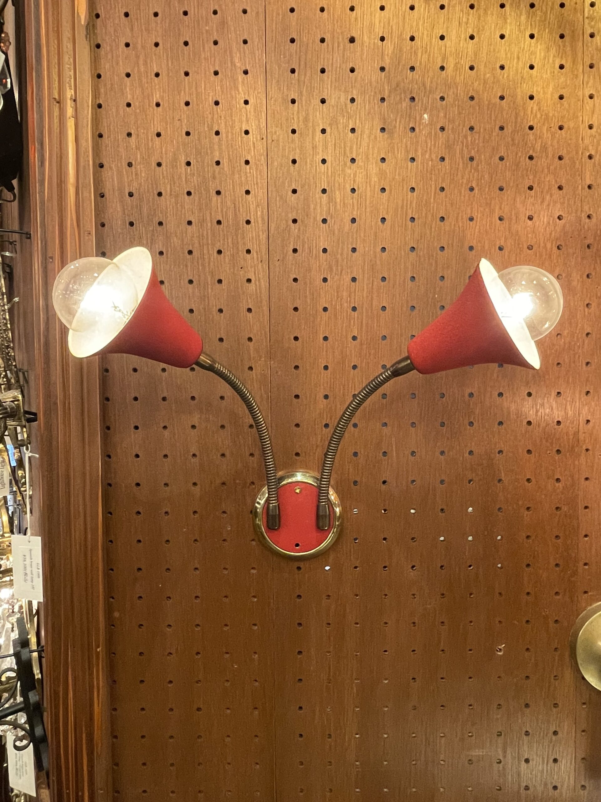 Red cone shade lamp 2灯 / レッド コーンシェード ランプ 2灯 - 画像 (5)