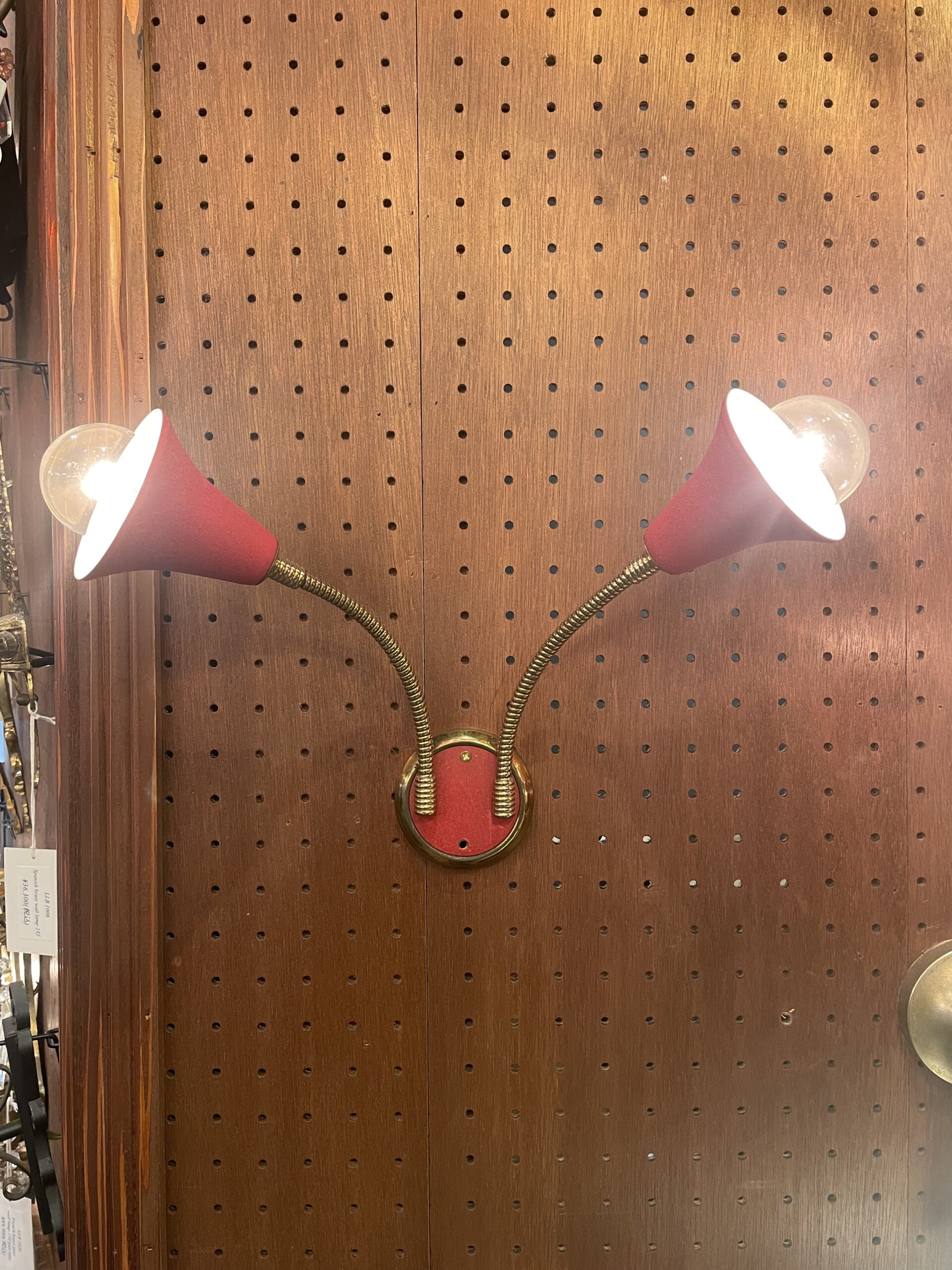 Red cone shade lamp 2灯 / レッド コーンシェード ランプ 2灯 - 画像 (6)