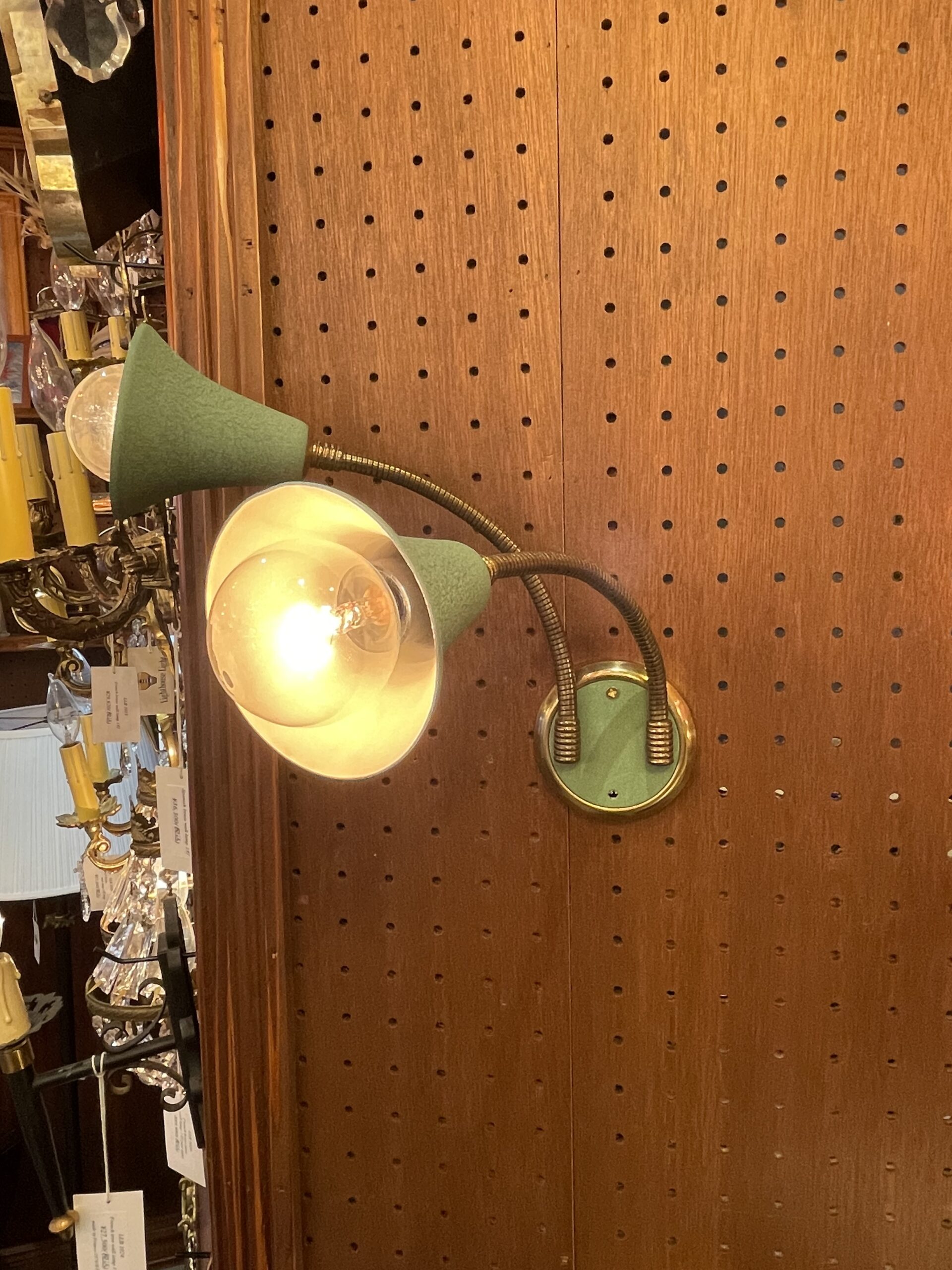 Green cone shade lamp 2灯 / グリーン コーンシェード ランプ 2灯 - 画像 (7)