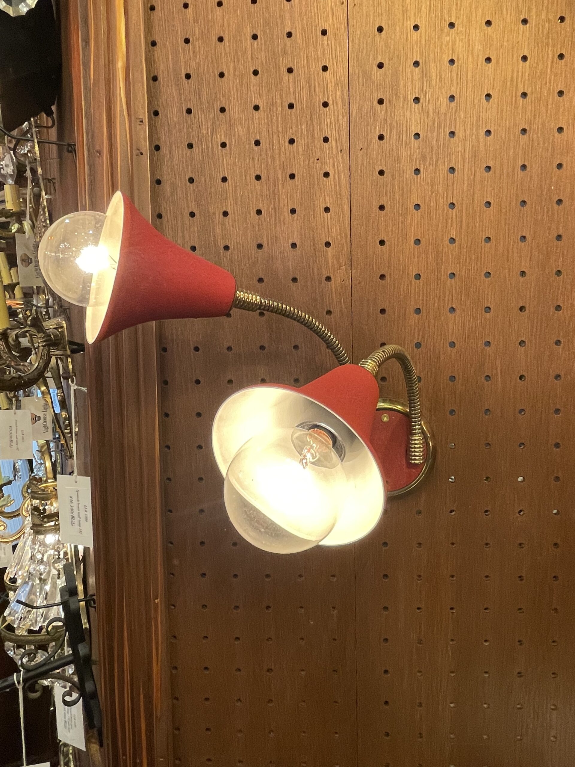 Red cone shade lamp 2灯 / レッド コーンシェード ランプ 2灯 - 画像 (8)