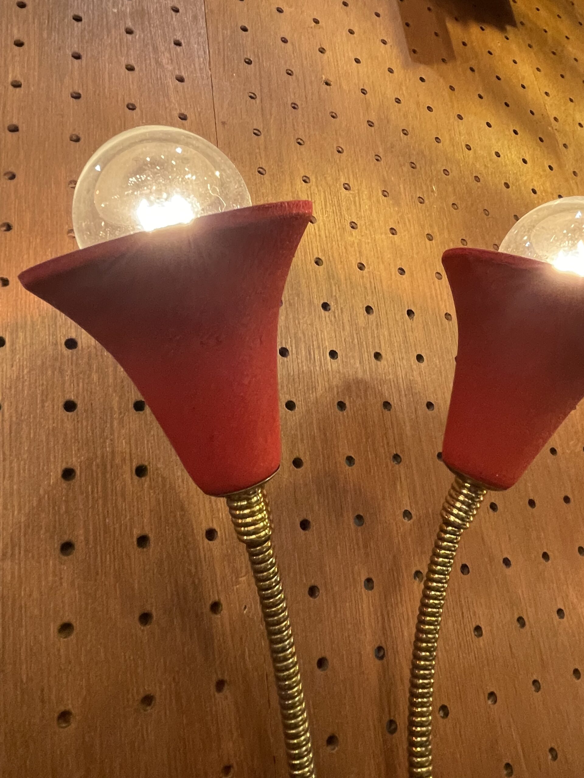 Red cone shade lamp 2灯 / レッド コーンシェード ランプ 2灯 - 画像 (9)