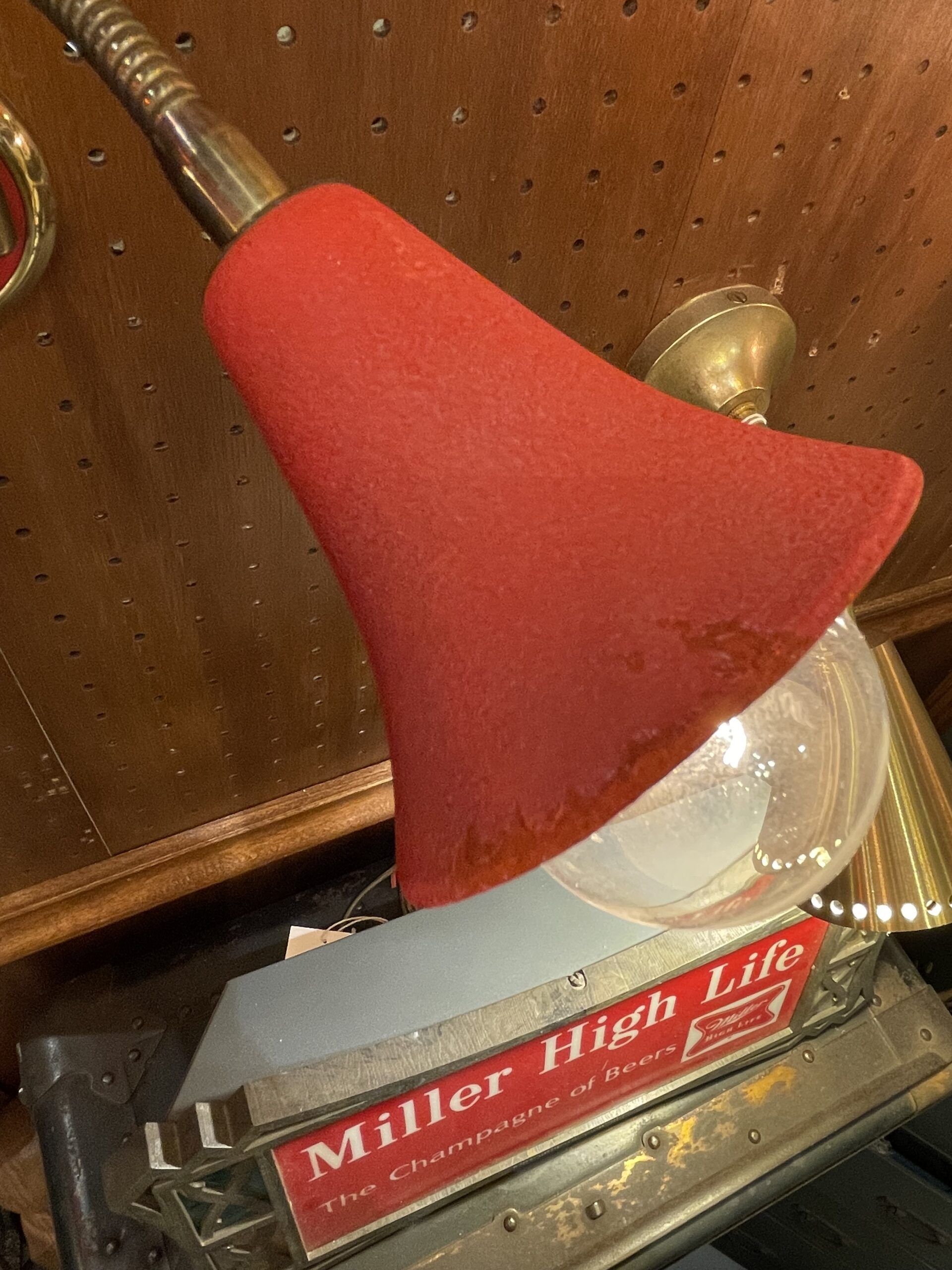 Red cone shade lamp 2灯 / レッド コーンシェード ランプ 2灯 - 画像 (9)