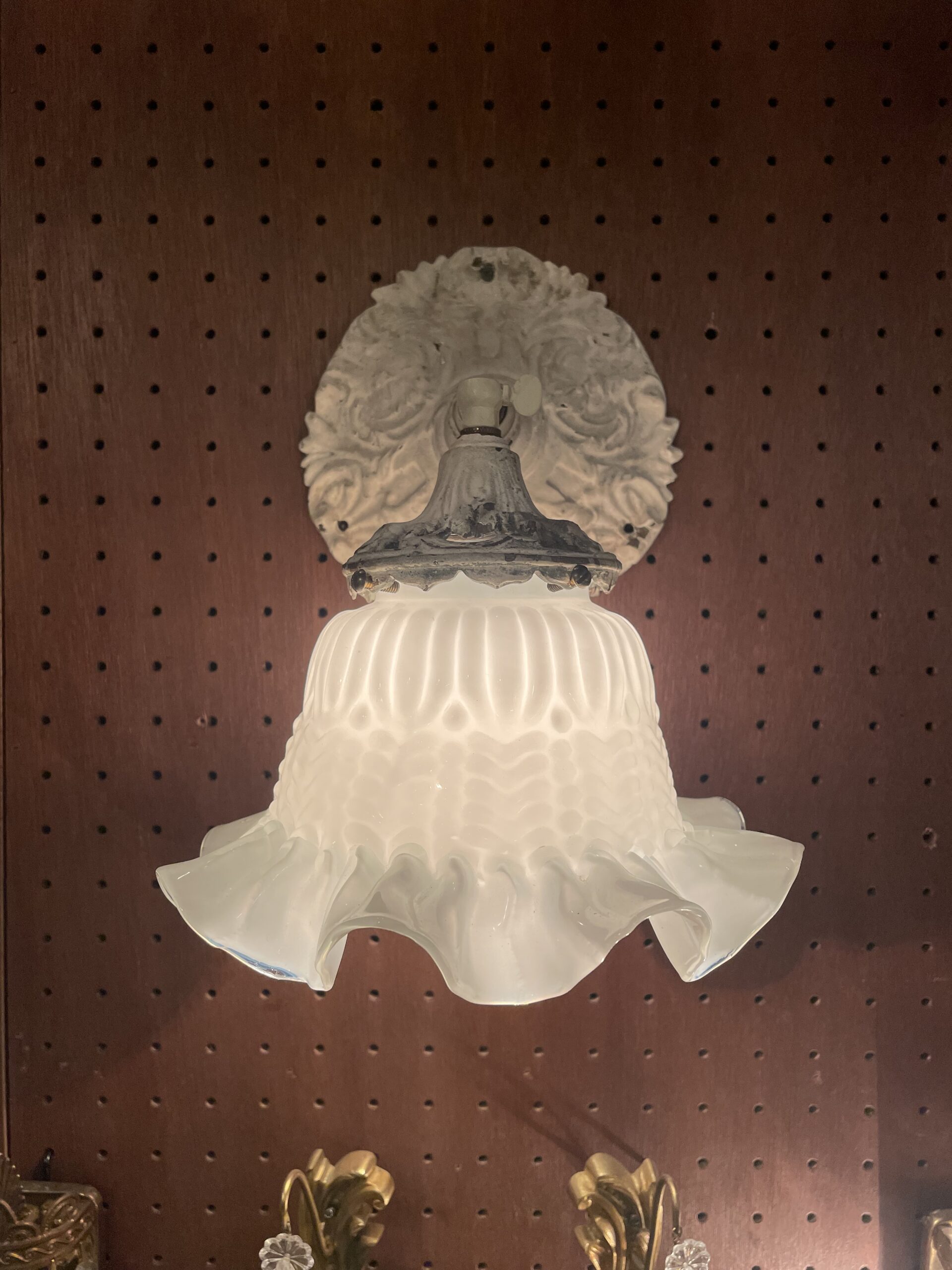 French glass shade lamp 1灯 / フレンチ ガラス シェード ランプ 1灯