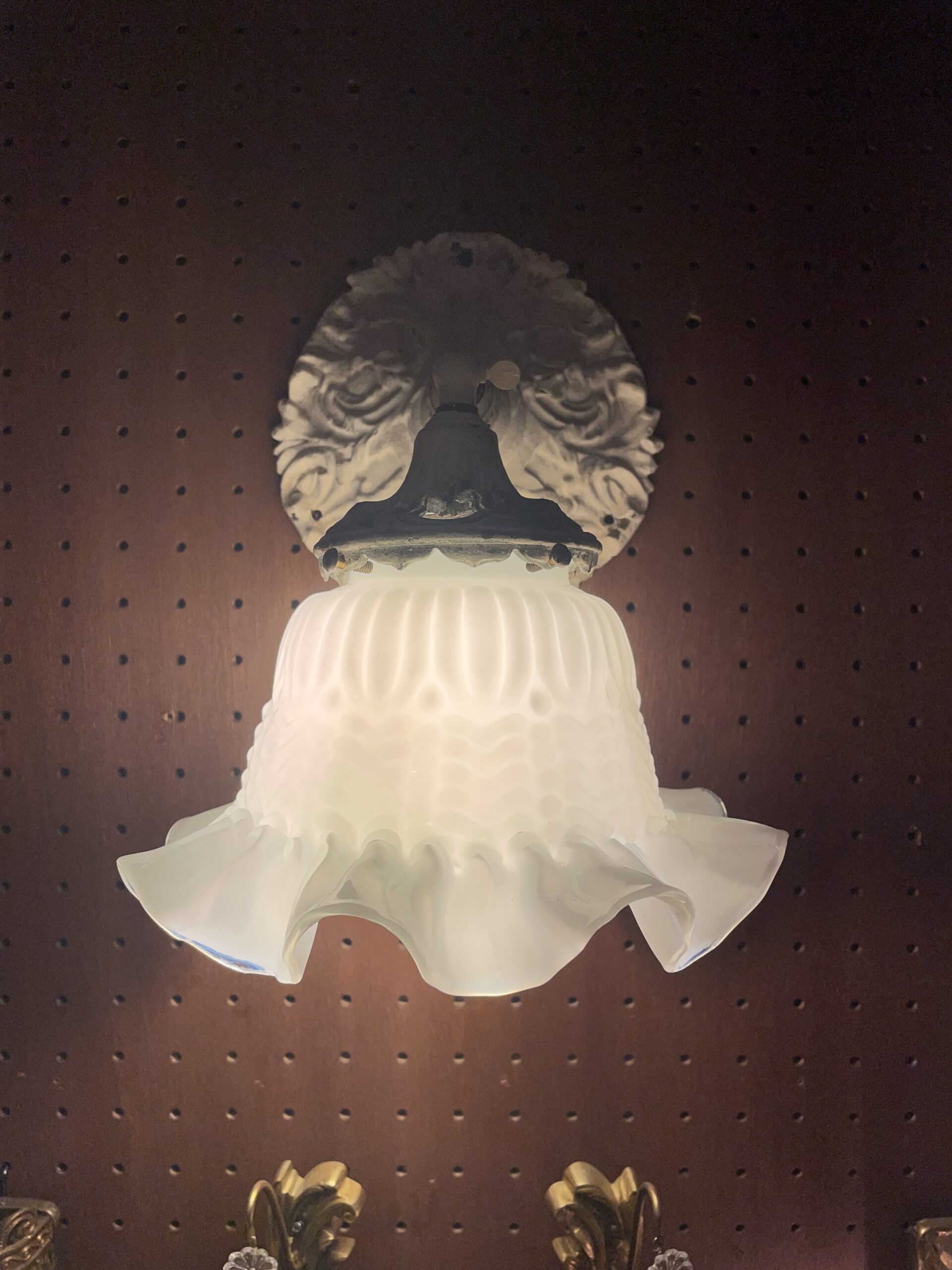French glass shade lamp 1灯 / フレンチ ガラス シェード ランプ 1灯 - 画像 (2)