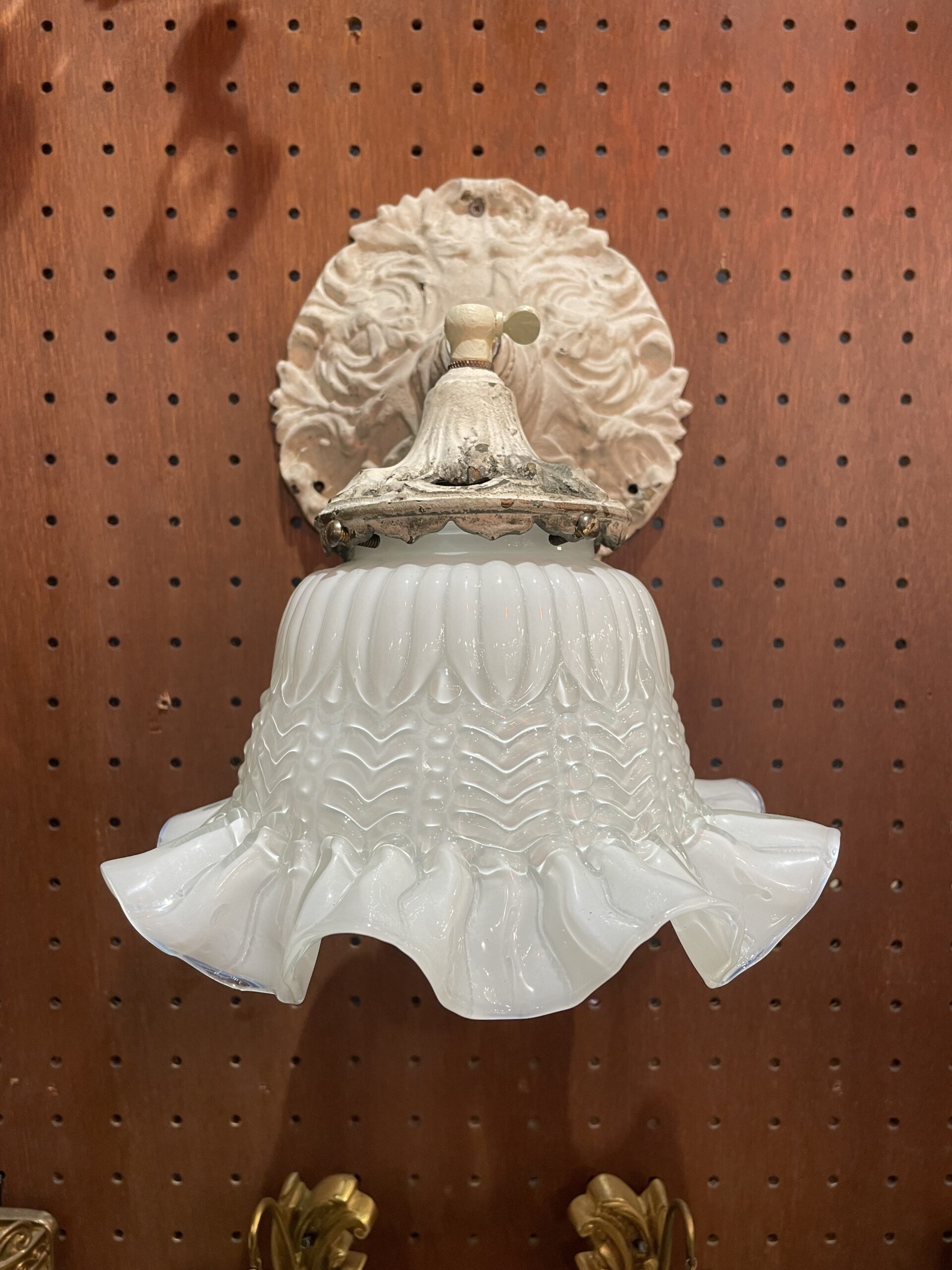 French glass shade lamp 1灯 / フレンチ ガラス シェード ランプ 1灯 - 画像 (3)