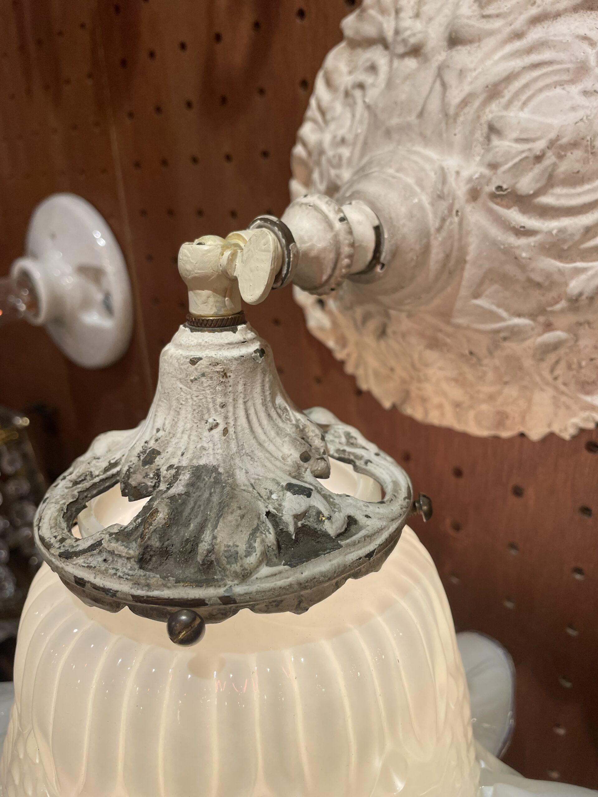 French glass shade lamp 1灯 / フレンチ ガラス シェード ランプ 1灯 - 画像 (8)