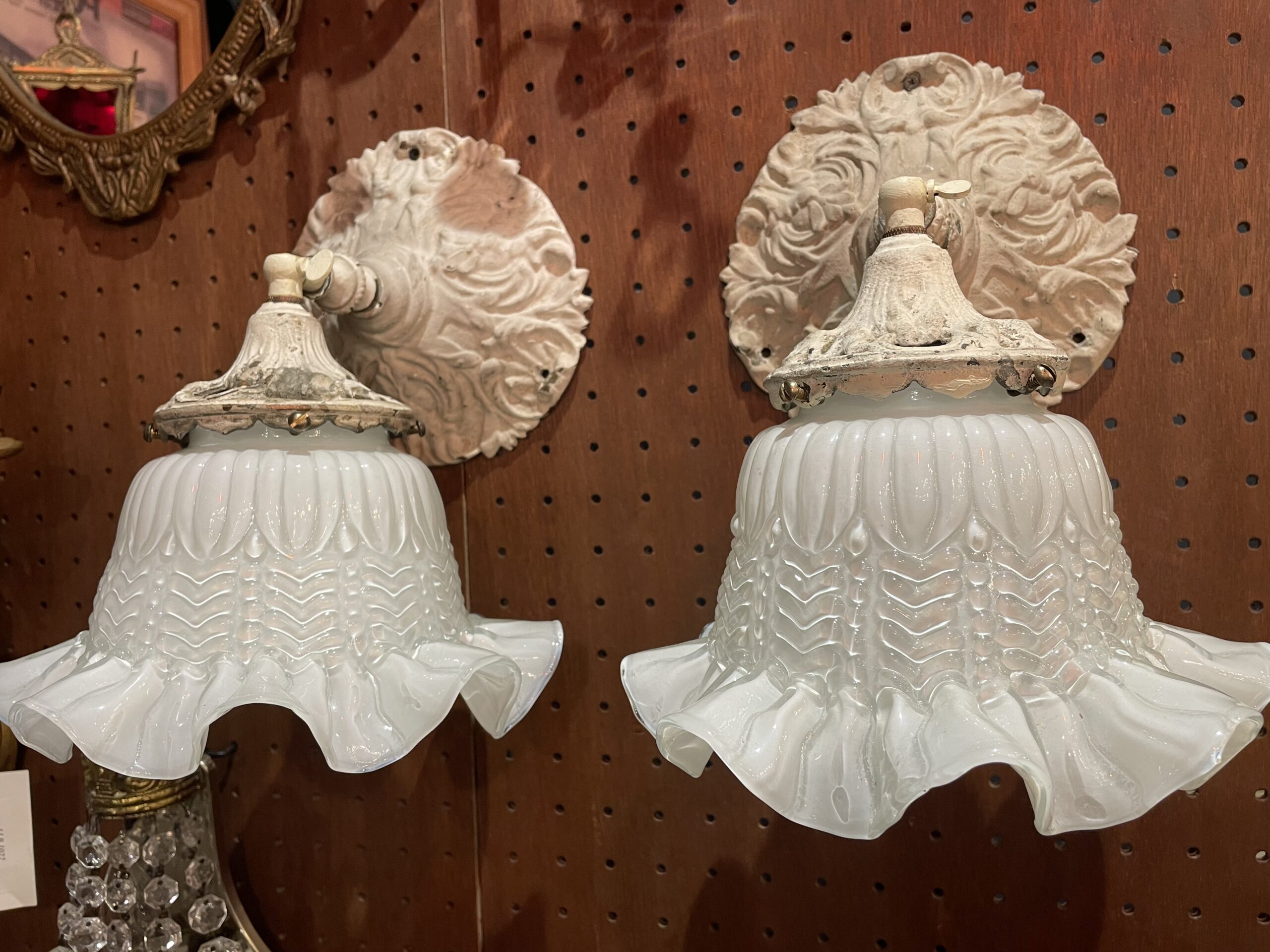 French glass shade lamp 1灯 / フレンチ ガラス シェード ランプ 1灯 - 画像 (11)