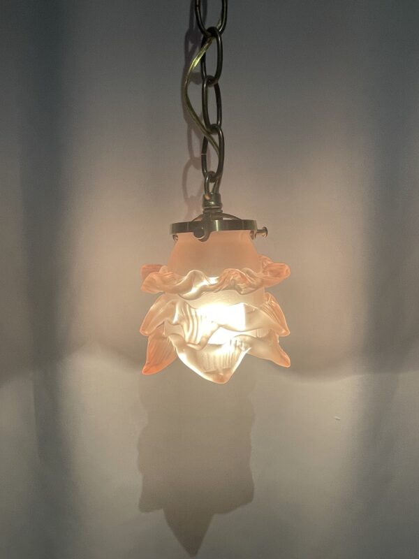 French pink glass shade lamp 1灯 / フレンチピンクガラスシェード
