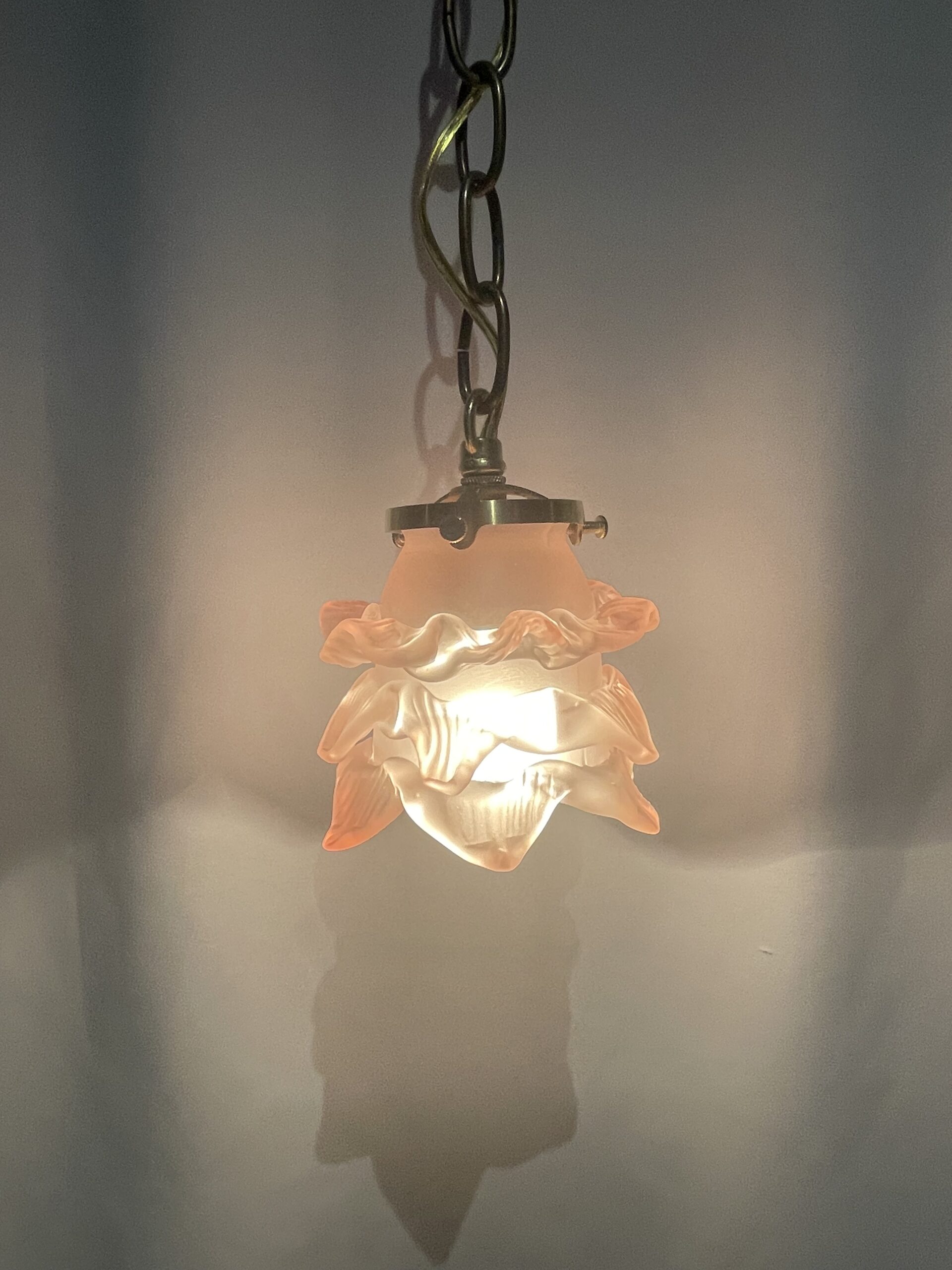 French pink glass shade lamp 1灯 / フレンチピンクガラスシェードランプ 1灯
