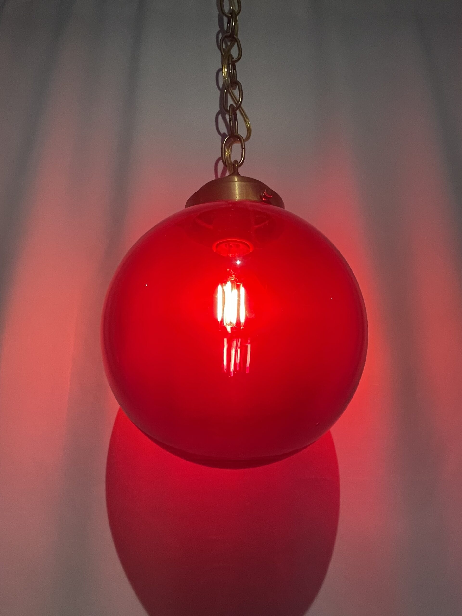 Red glass shade lamp 1灯 / レッドガラスシェードランプ 1灯 - 画像 (3)