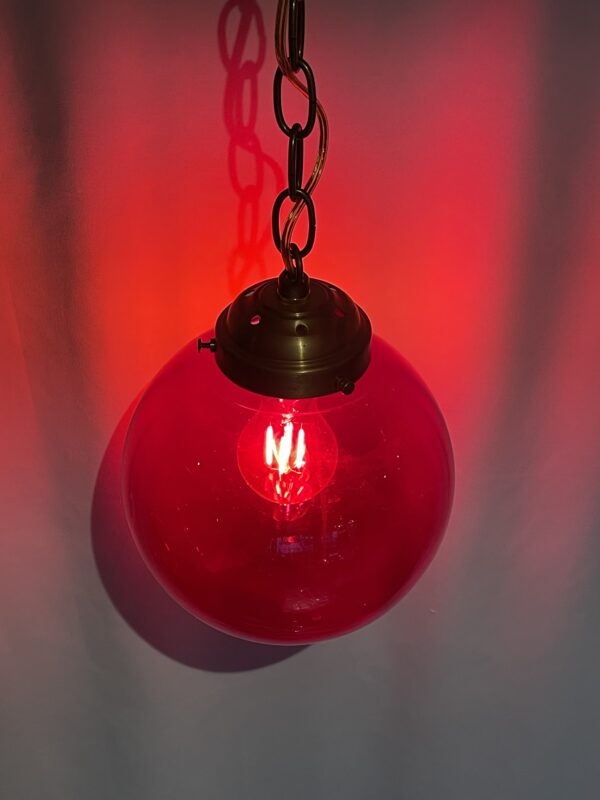 Red glass shade lamp 1灯 / レッドガラスシェードランプ 1灯