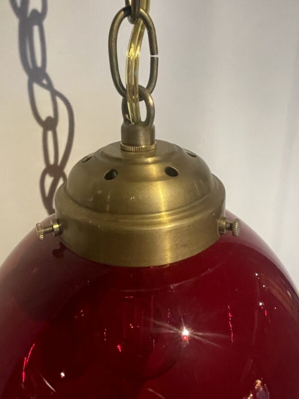 Red glass shade lamp 1灯 / レッドガラスシェードランプ 1灯