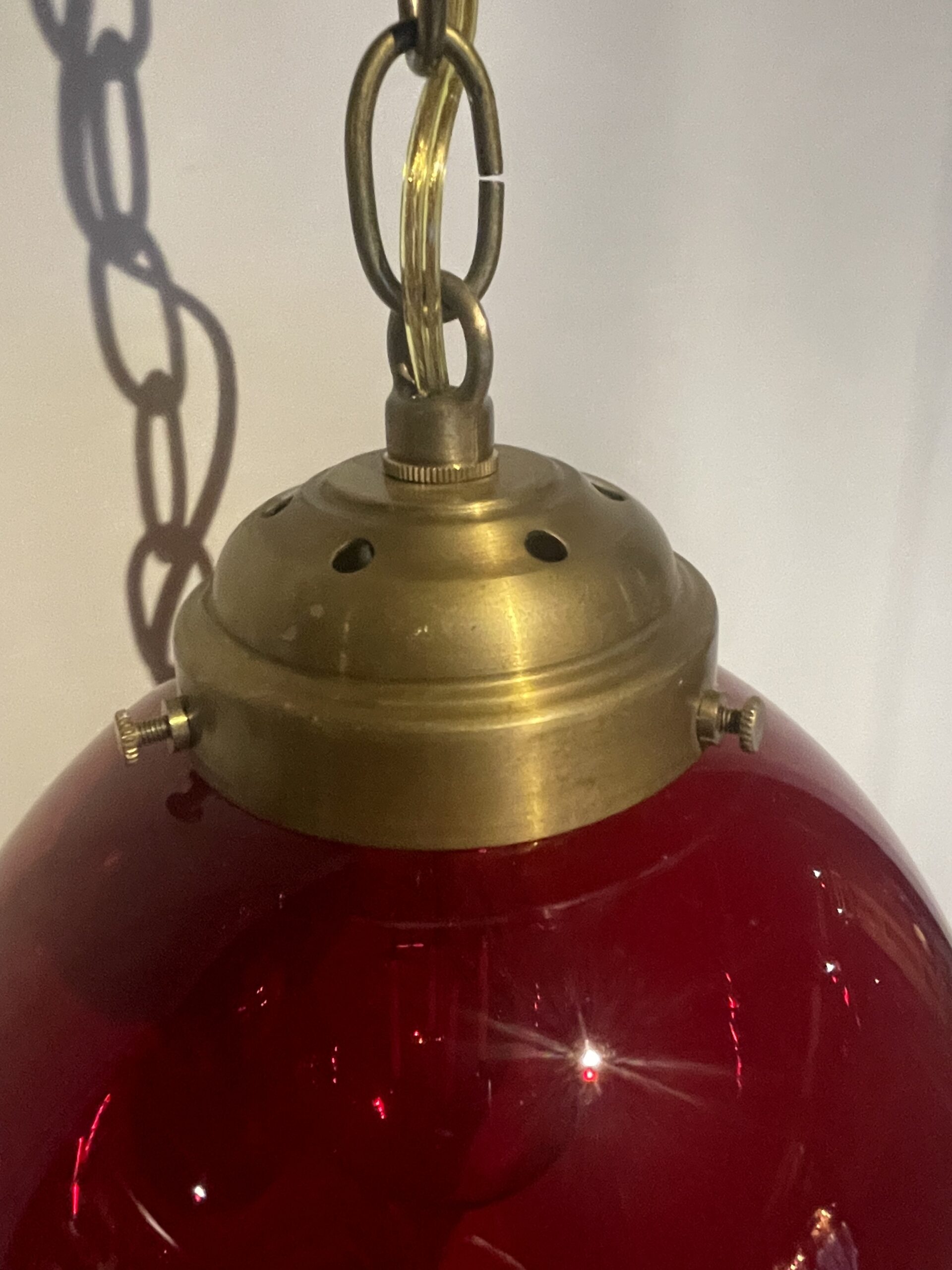 Red glass shade lamp 1灯 / レッドガラスシェードランプ 1灯 - 画像 (5)