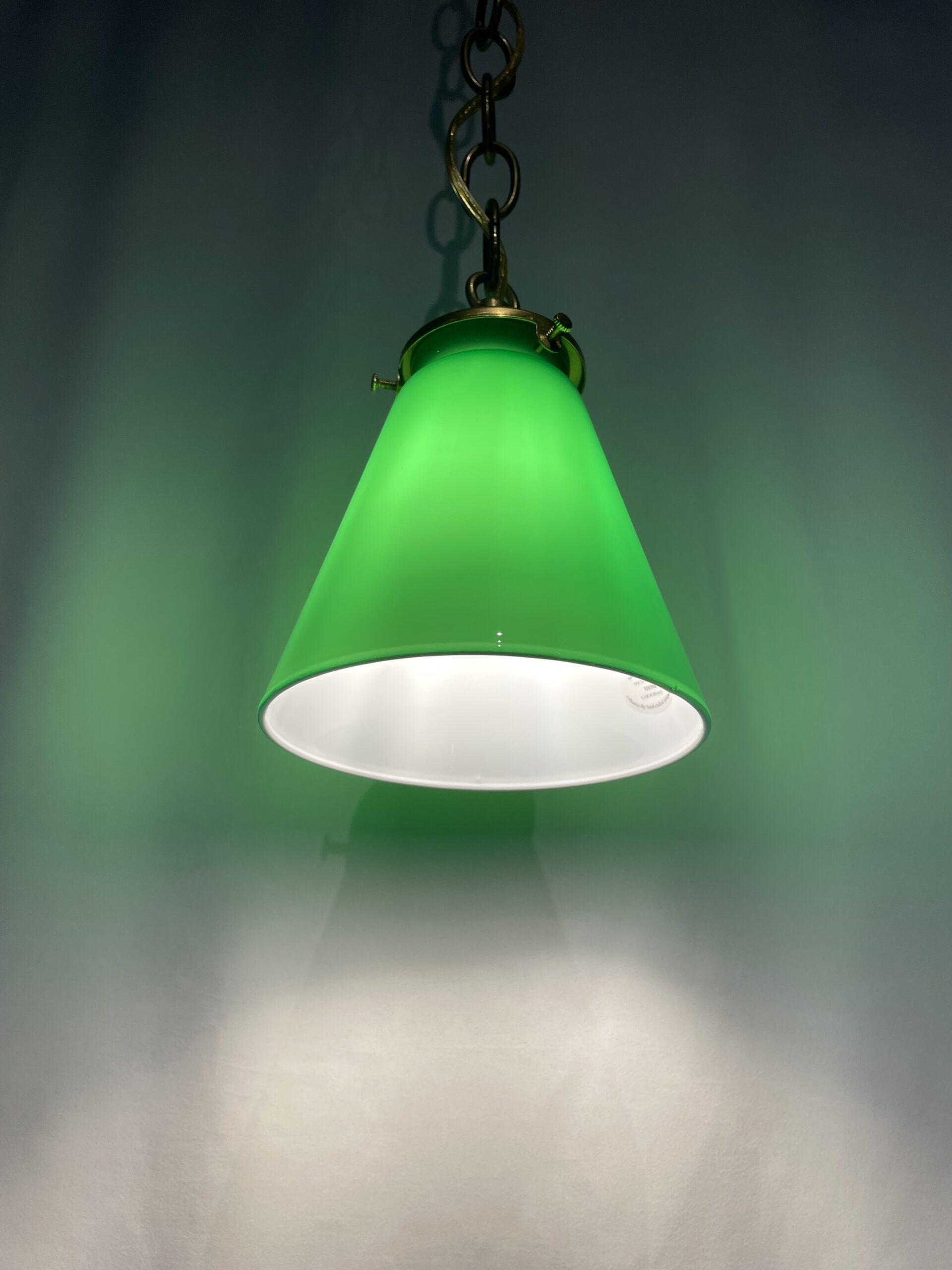 Green cone glass shade lamp 1灯 / グリーンコーン ガラスシェードランプ 1灯 - 画像 (3)