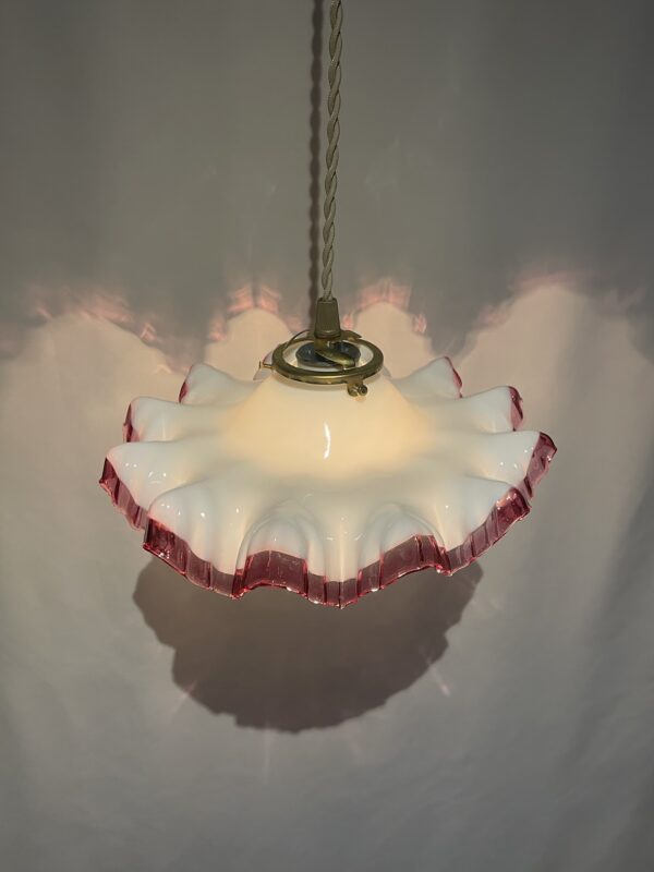 French purple × white opaline glass shade lamp 1灯 / フレンチ