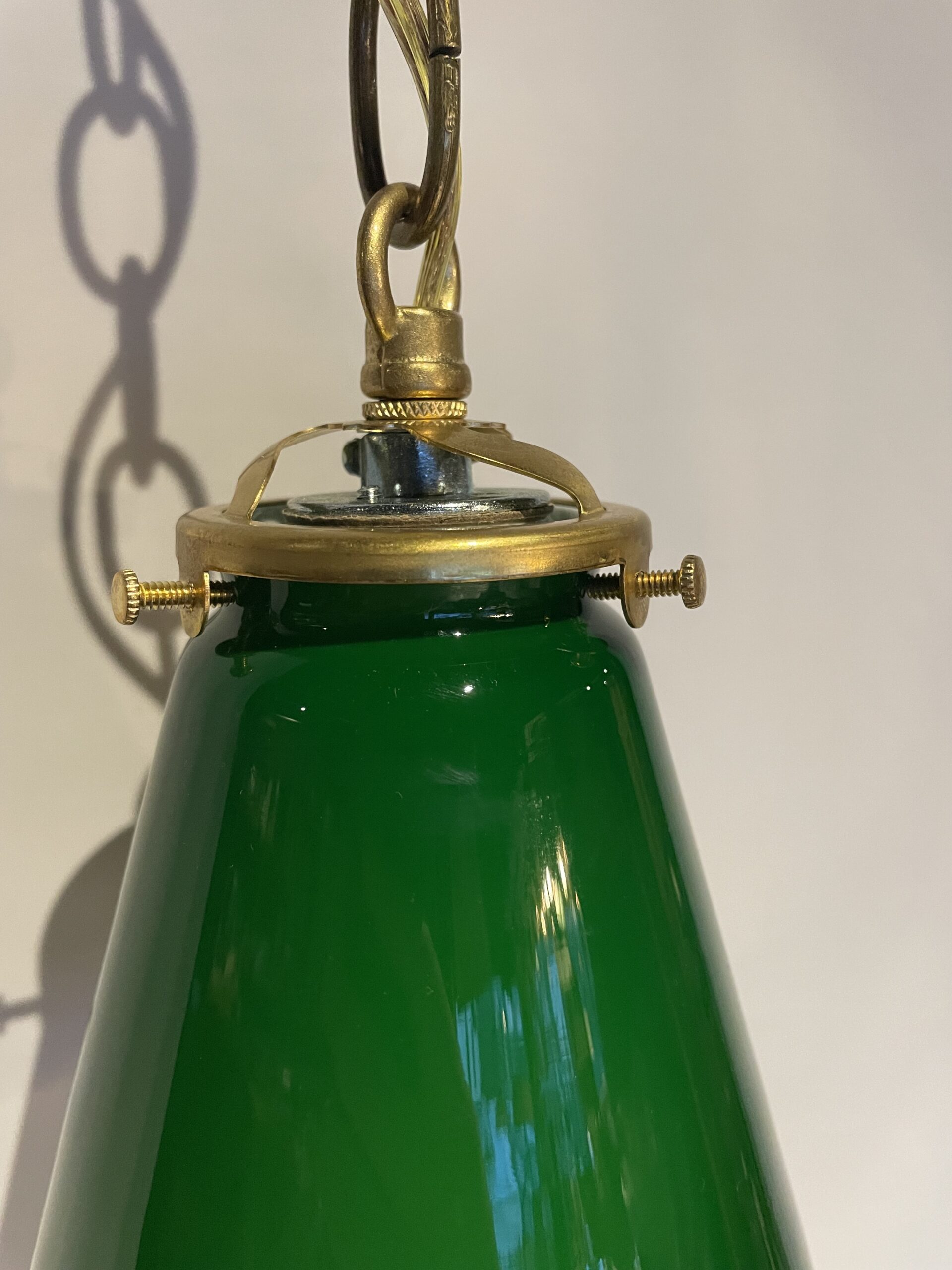 Green cone glass shade lamp 1灯 / グリーンコーン ガラスシェードランプ 1灯 - 画像 (5)