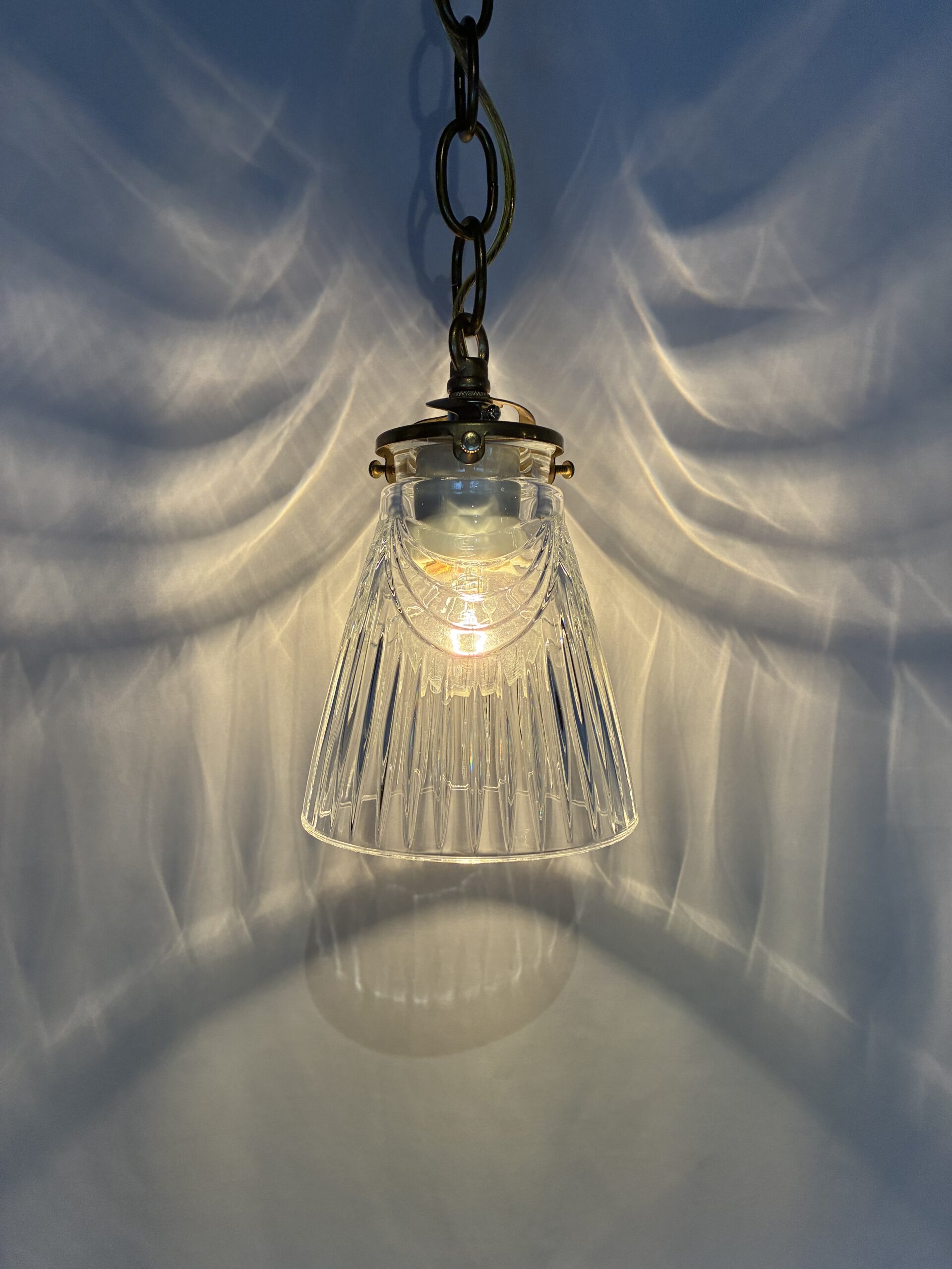 Clear dress cut glass shade lamp 1灯 / クリア ドレスカット ガラスシェードランプ 1灯